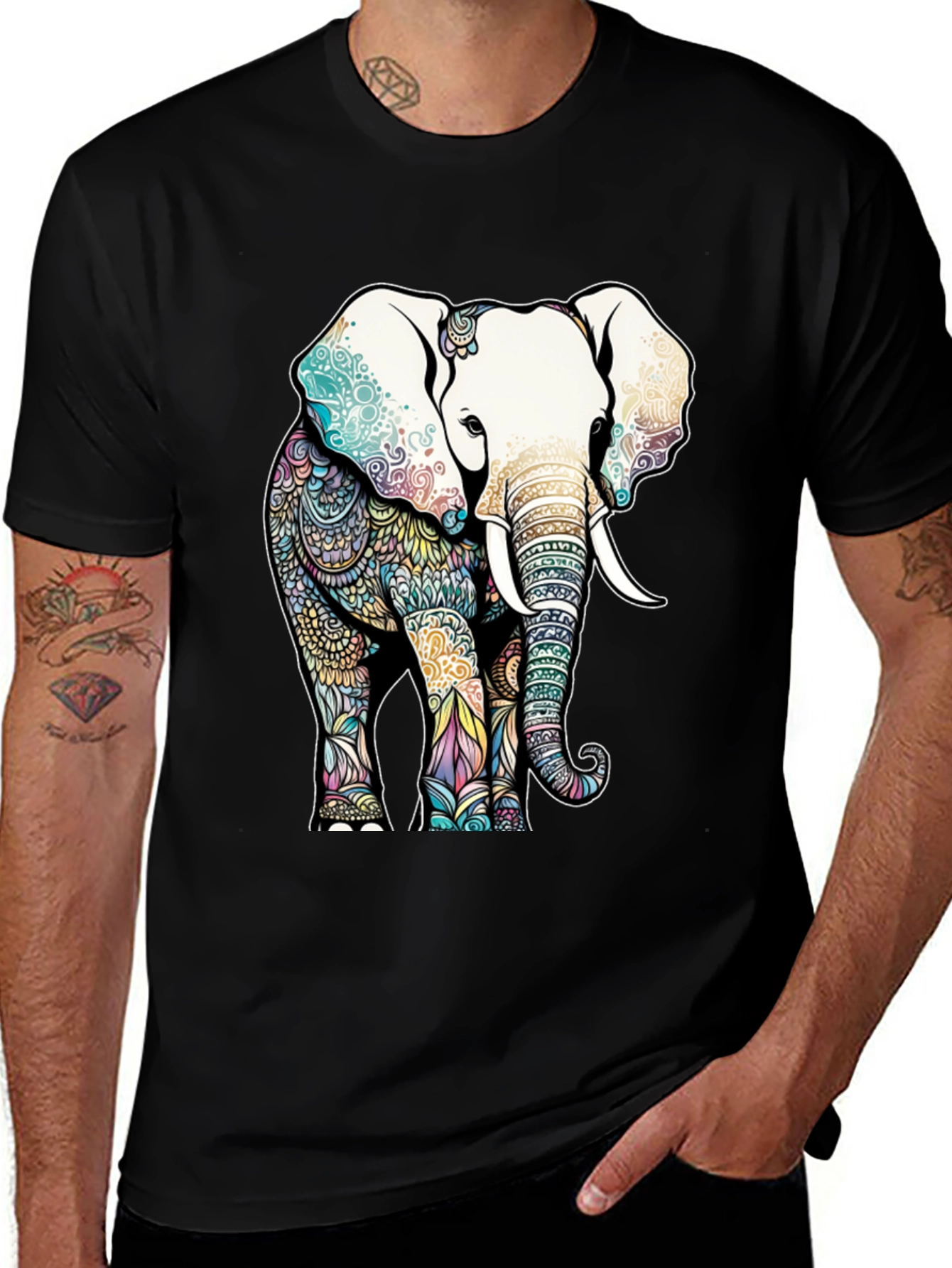 Variant 28 of Elephant Mandala Graphic T-Shirt