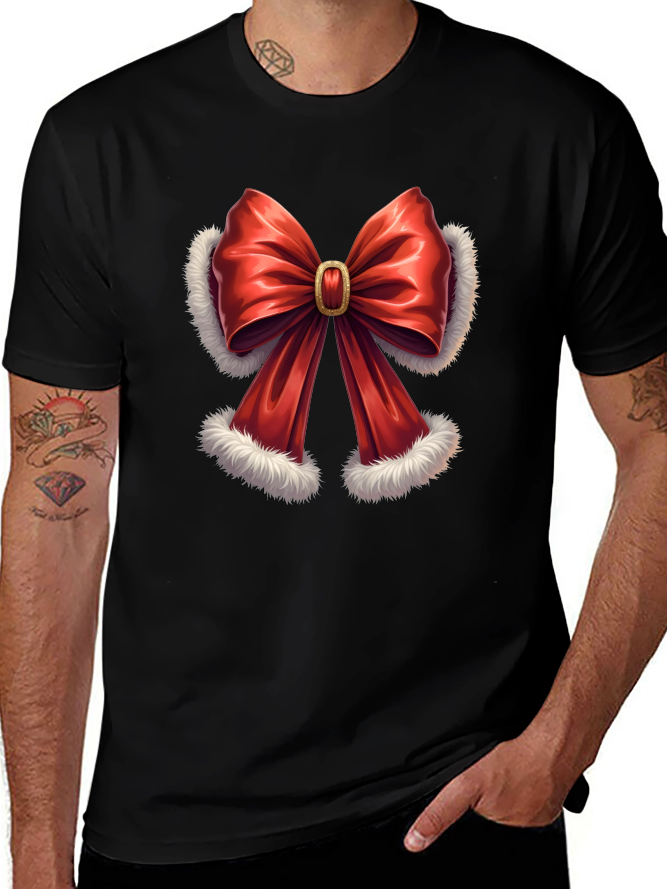 Festive Bow T-Shirt - Holiday Style