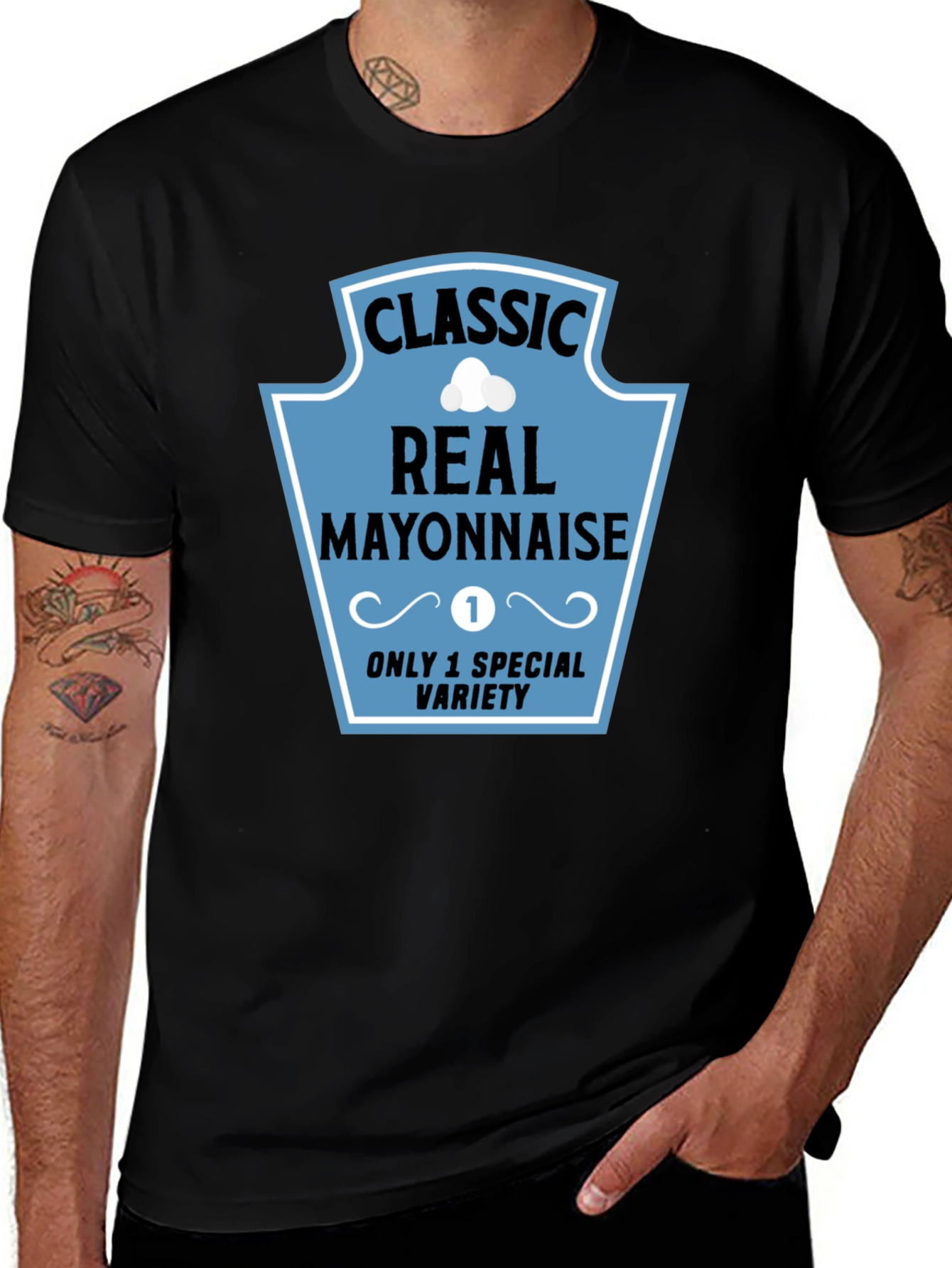Variant 21 of Classic Real Mayonnaise T-Shirt - Unique & Humorous Design