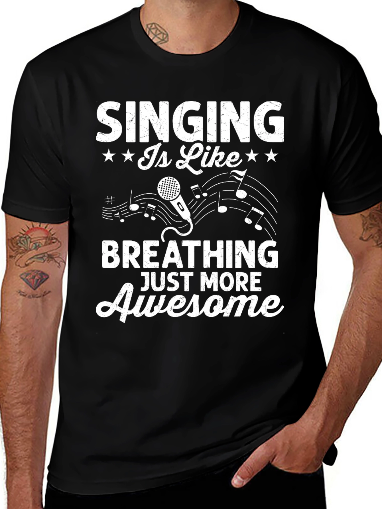 Variant 16 of Singing is Like Breathing Awesome Black T-Shirt