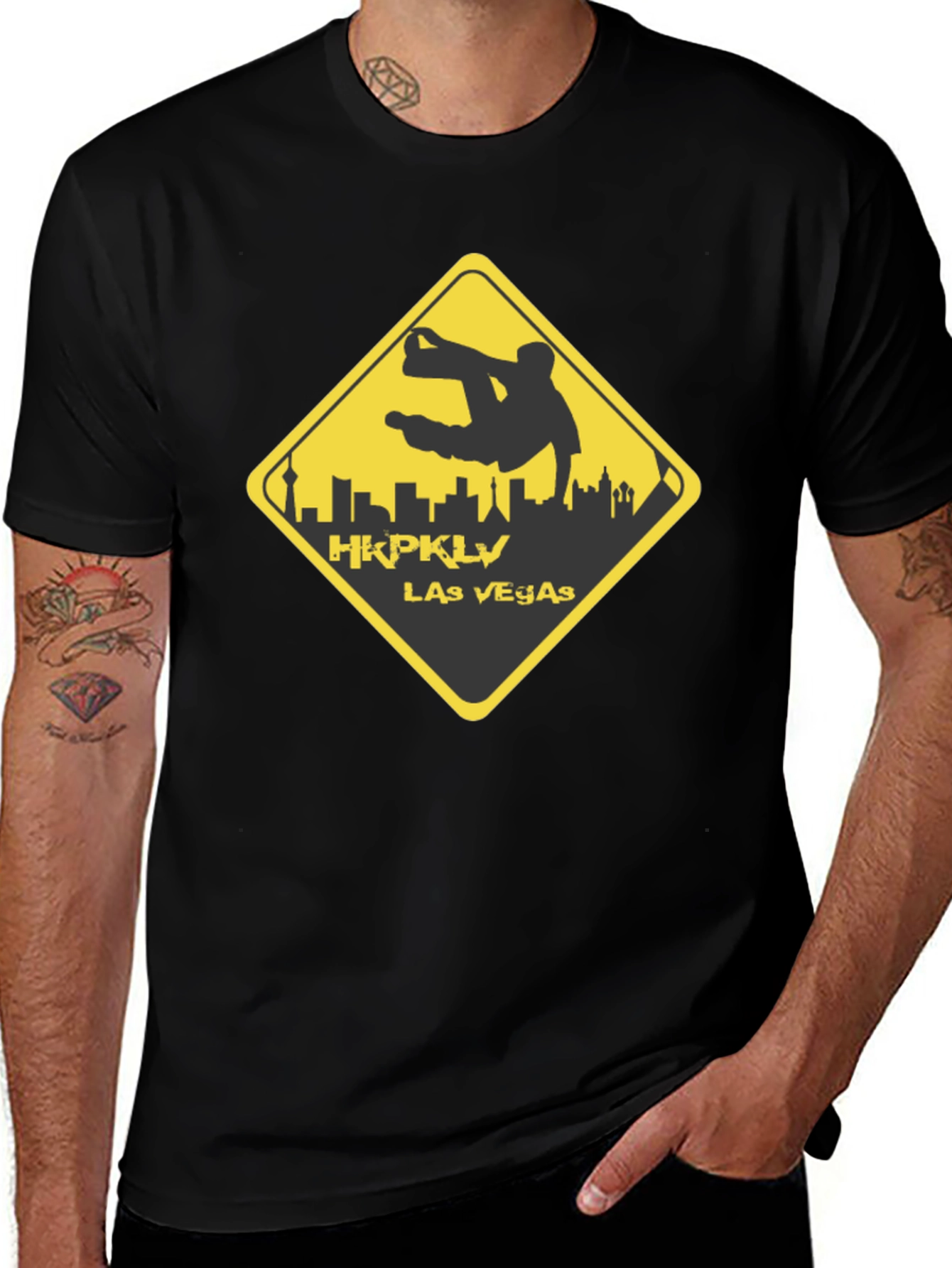 Variant 22 of HKPKLV Las Vegas T-Shirt Black Graphic Tee