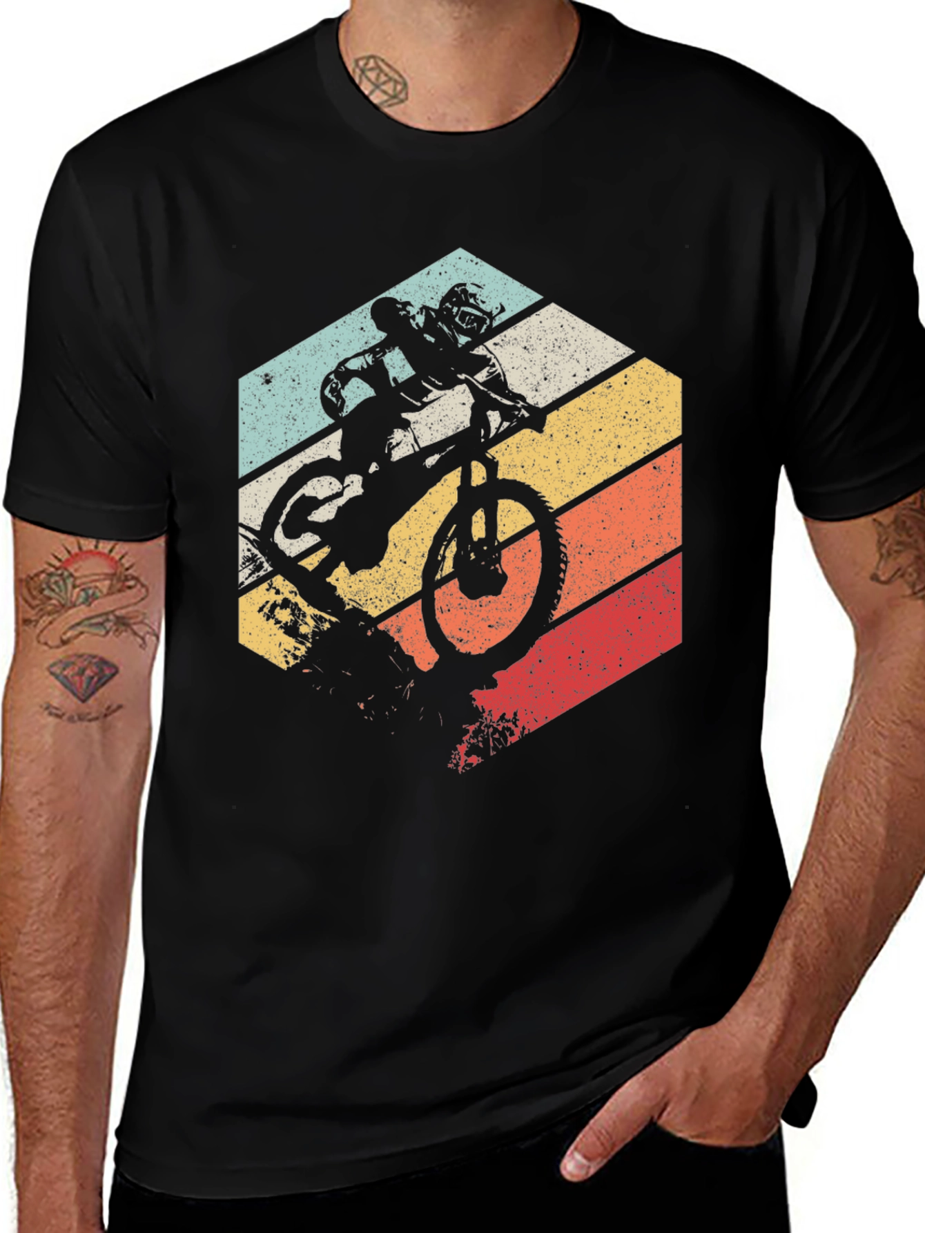 Variant 22 of Retro Mountain Biker Graphic Tee - Vintage Style