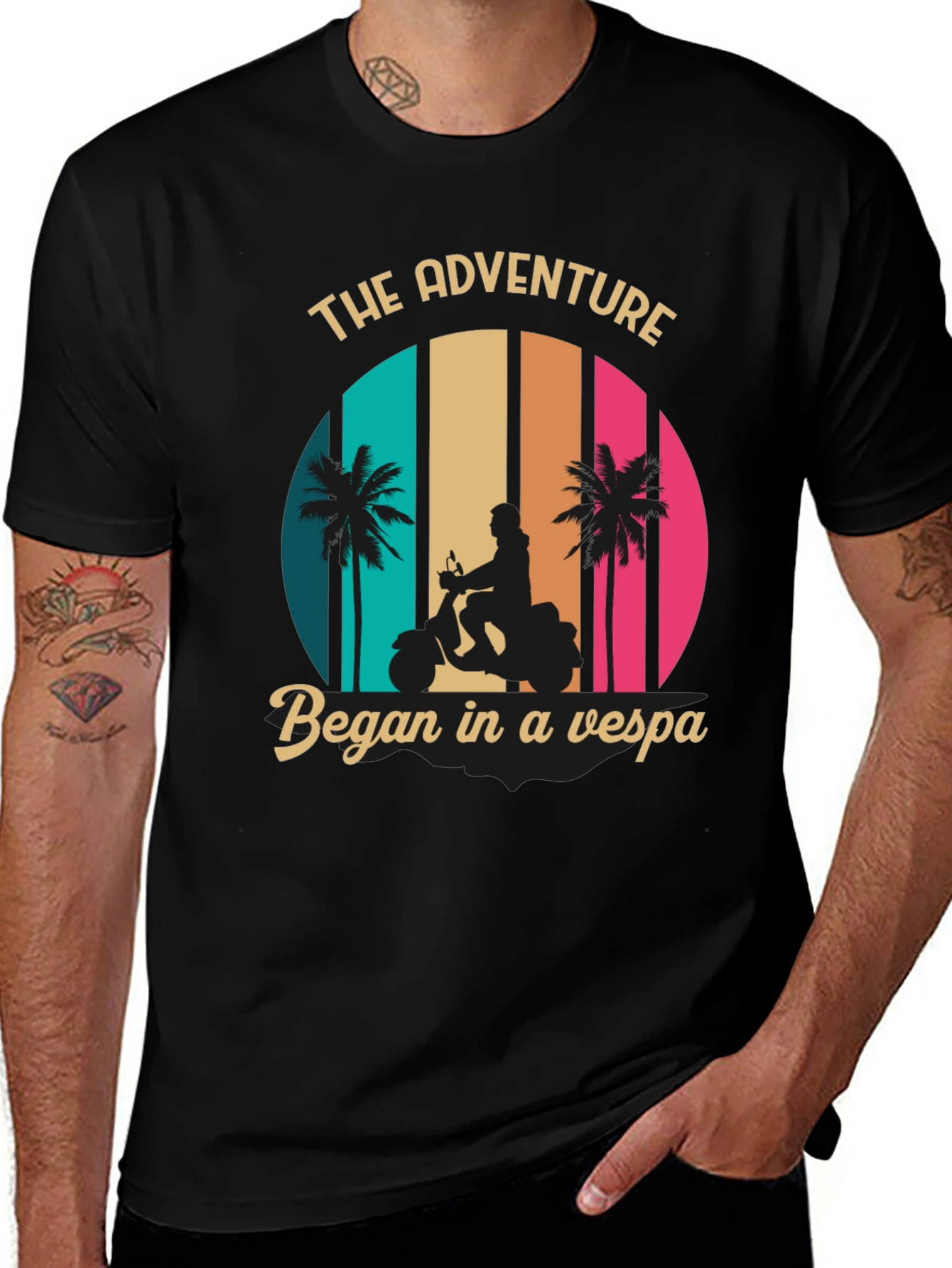 Variant 2 of Adventure Vespa Graphic Tee - Retro Style