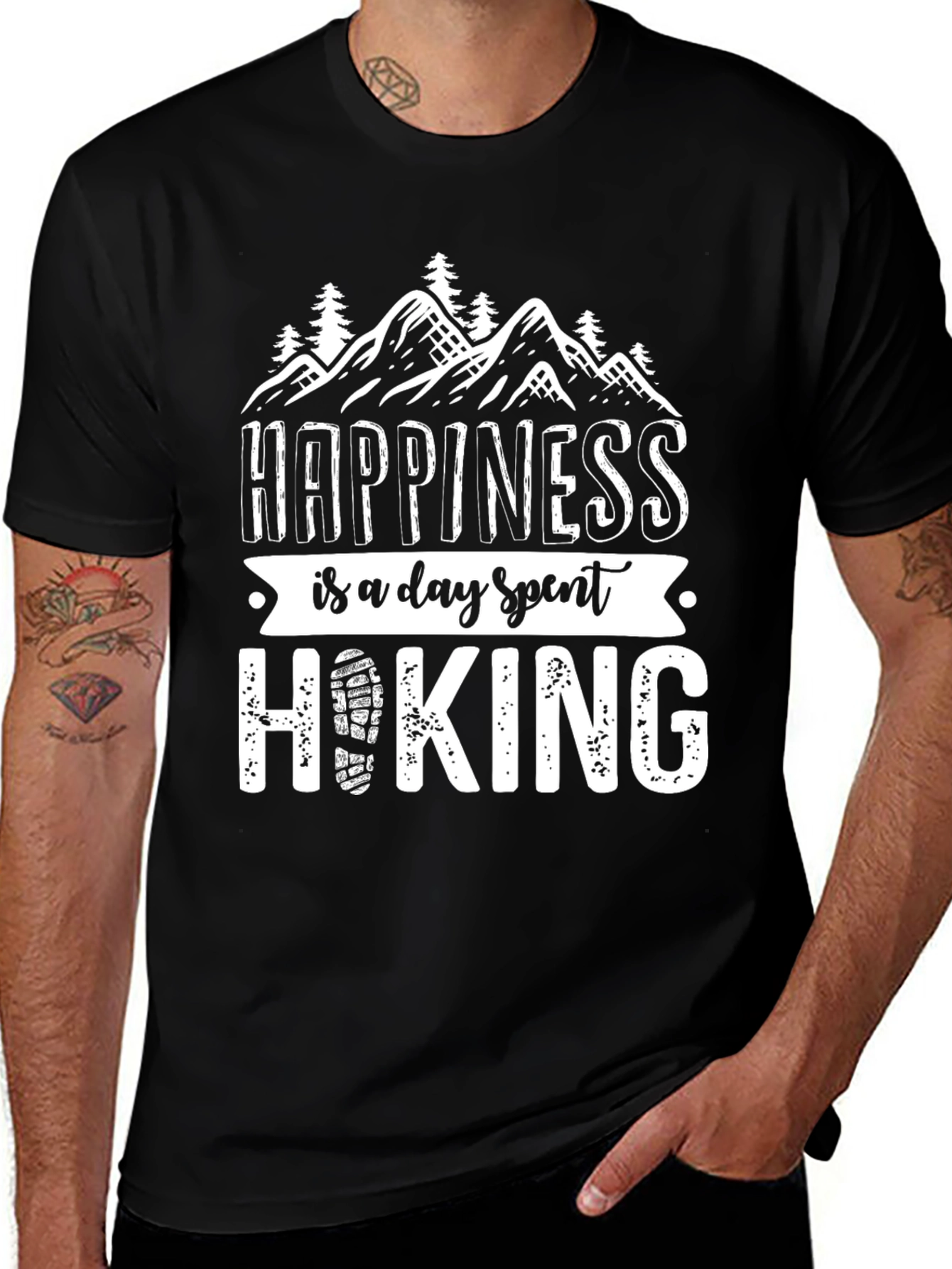 Variant 24 of Happiness is Hiking T-Shirt