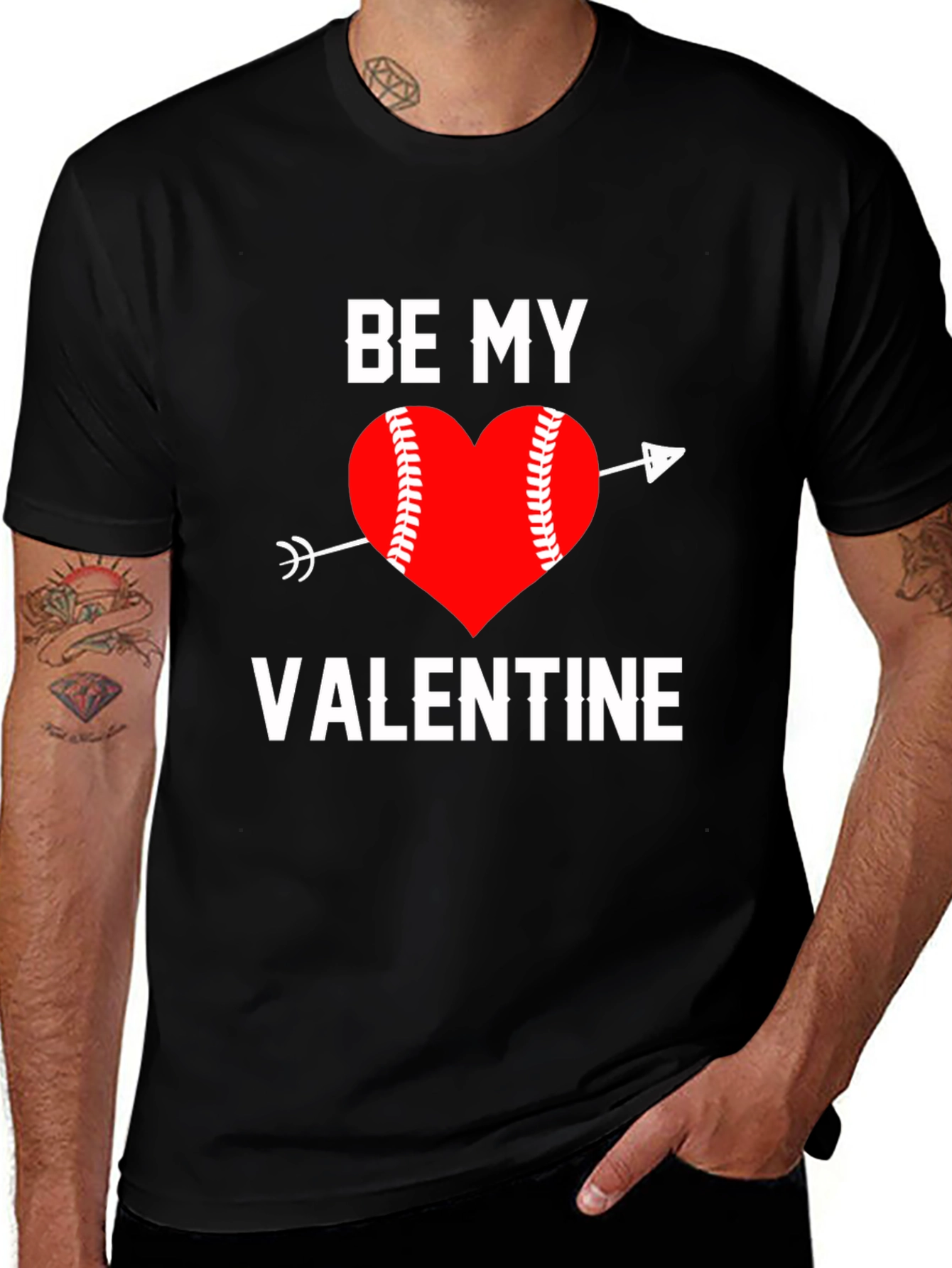 Variant 22 of Be My Valentine Baseball Heart T-Shirt