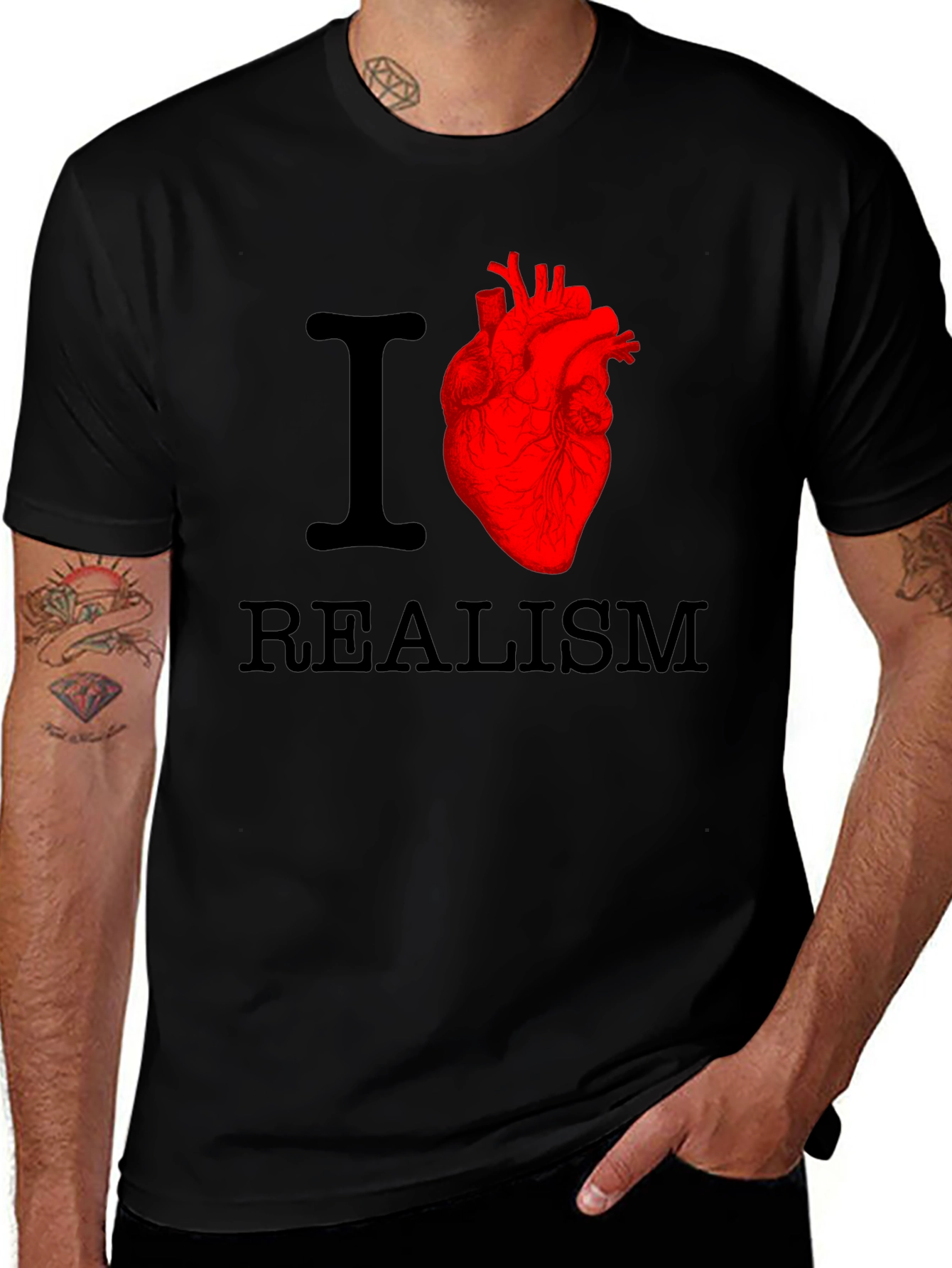 Variant 23 of I Heart Realism Graphic T-Shirt - Bold Design