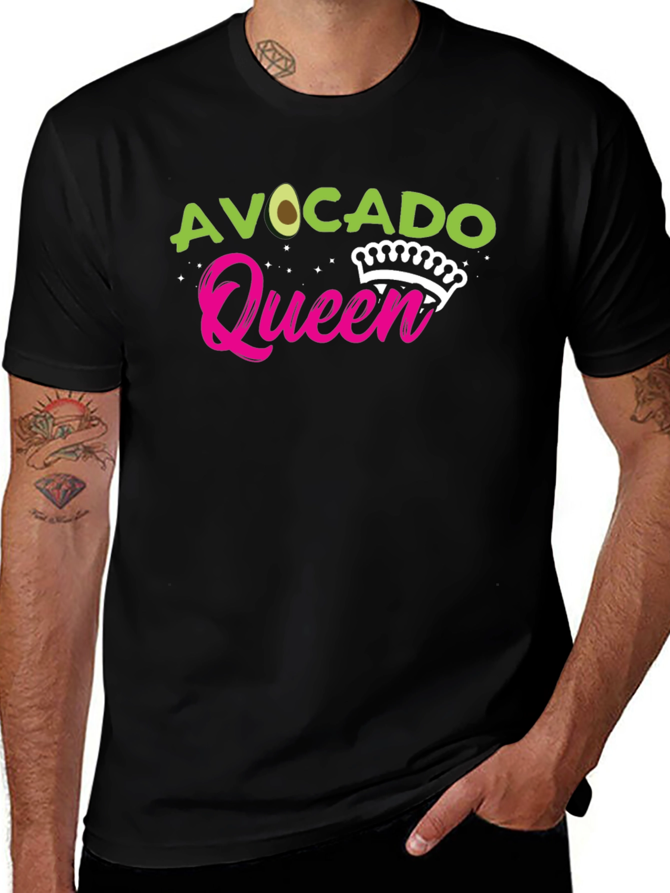 Variant 21 of Avocado Queen Black T-Shirt - Trendy Graphic Tee