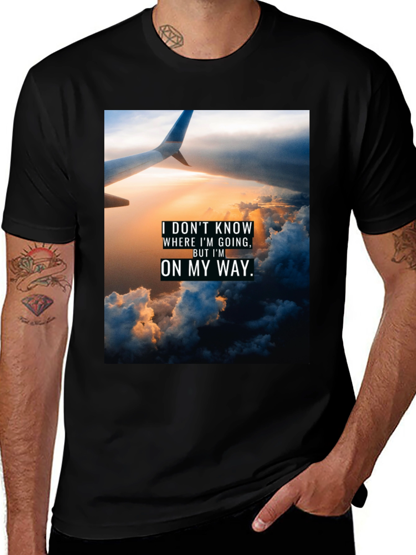 Variant 19 of Sky High Journey T-Shirt - Inspiring Travel Graphic Tee