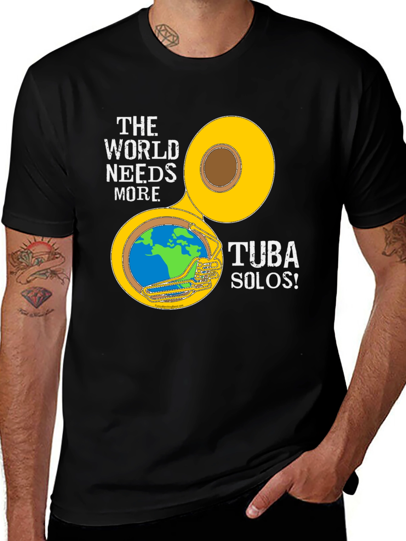 The World Needs More Tuba Solos Black T-Shirt