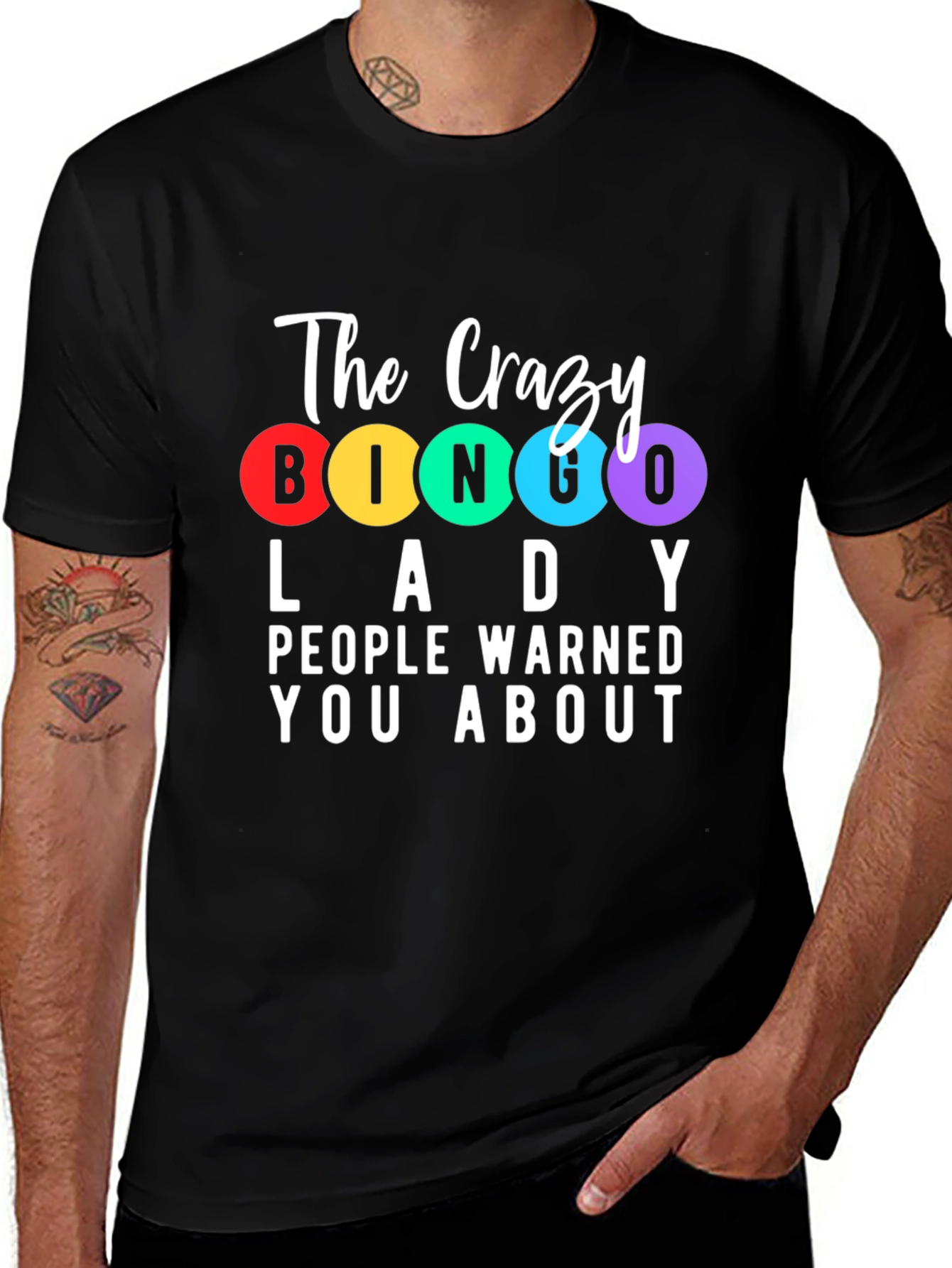 Variant 28 of Crazy Bingo Lady T-Shirt - Fun Novelty Tee