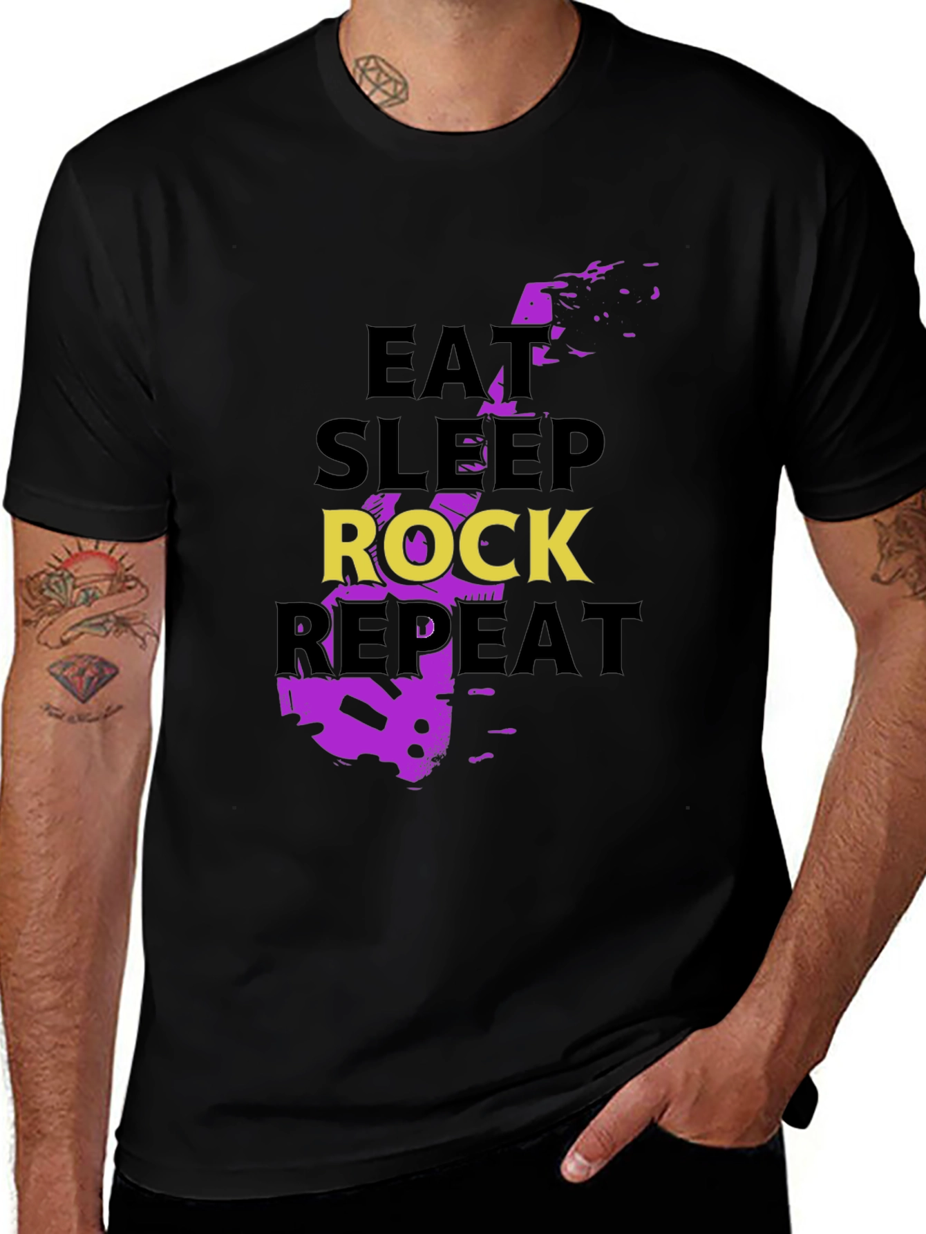 Variant 28 of Eat Sleep Rock Repeat Graphic T-Shirt