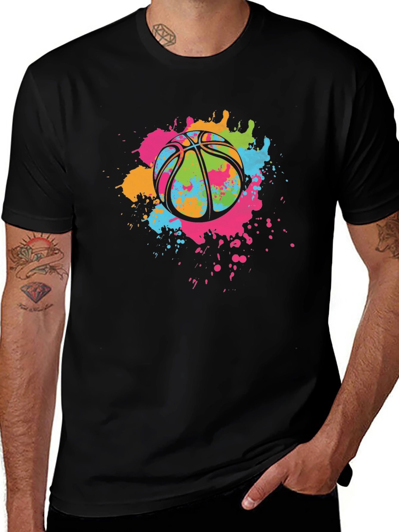 Variant 6 of Basketball Splatter Graphic T-Shirt