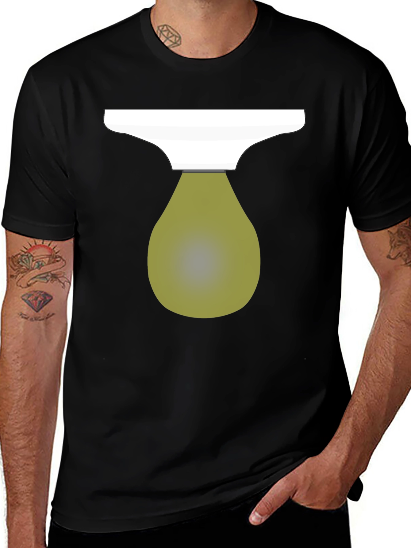 Variant 23 of Modern Graphic Print T-Shirt - Olive Bulb Design