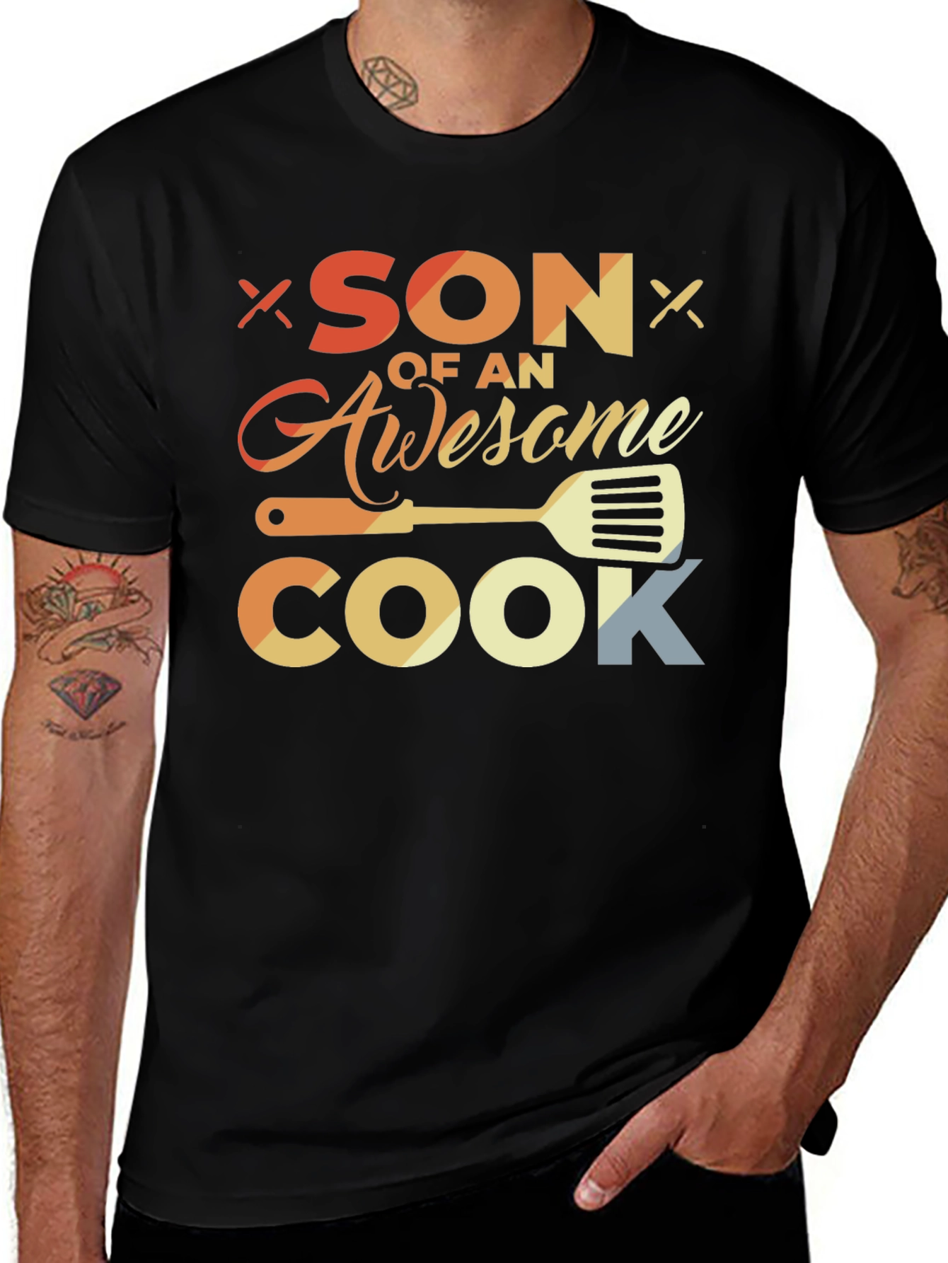 Variant 18 of Son of an Awesome Cook Black T-Shirt