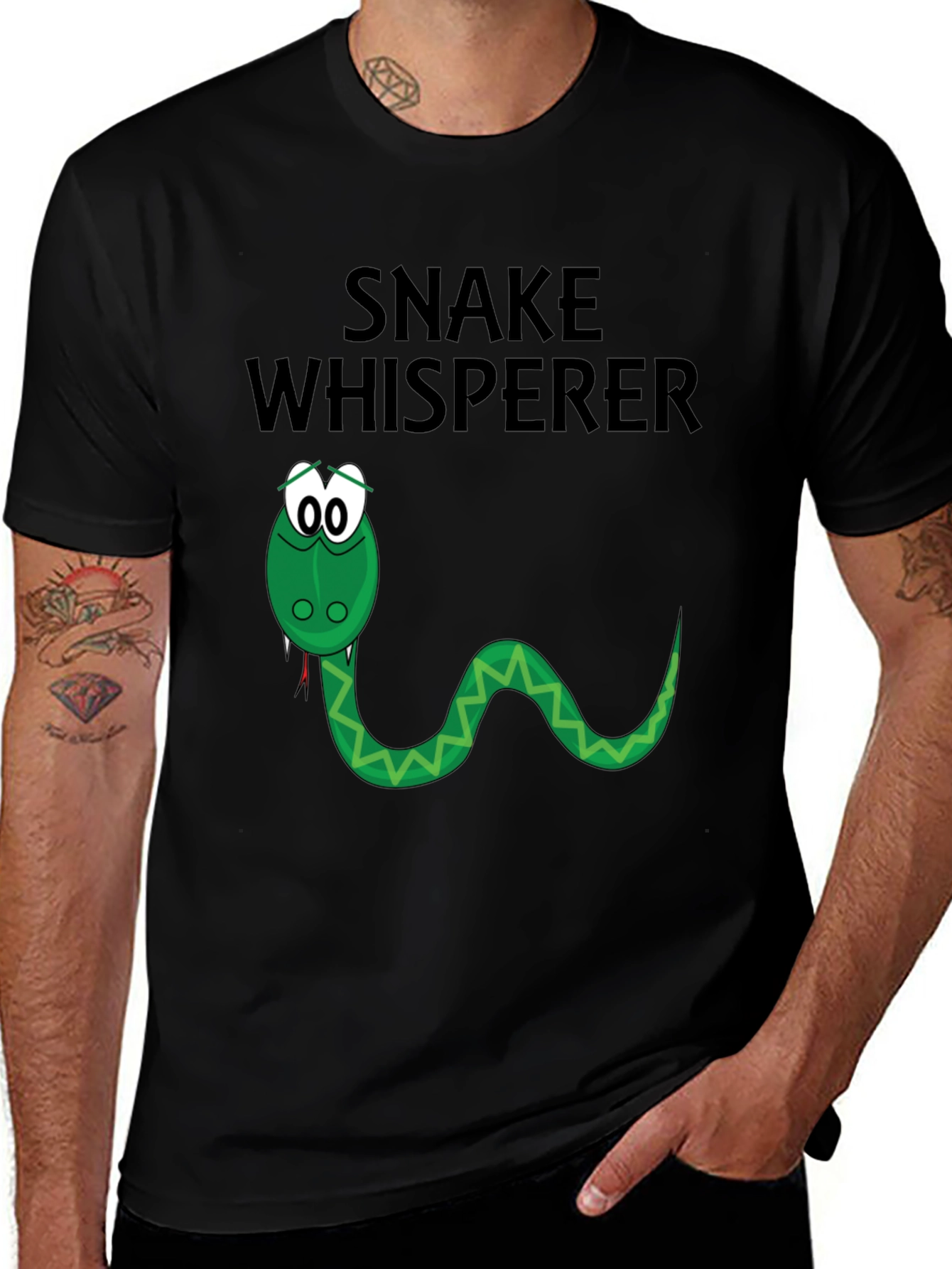 Variant 17 of Snake Whisperer T-Shirt - Funny Cartoon Snake