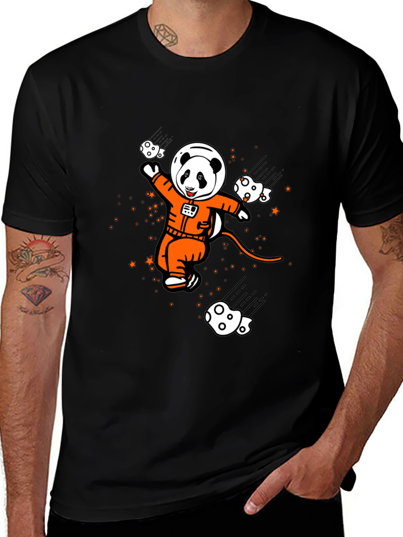 Variant 26 of Panda Astronaut Graphic T-Shirt - Space Adventure Style