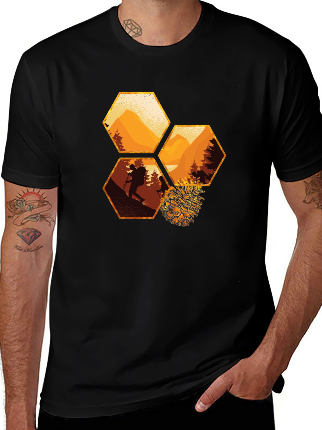 Variant 23 of Honeycomb Hiking Tee - Adventure Awaits!
