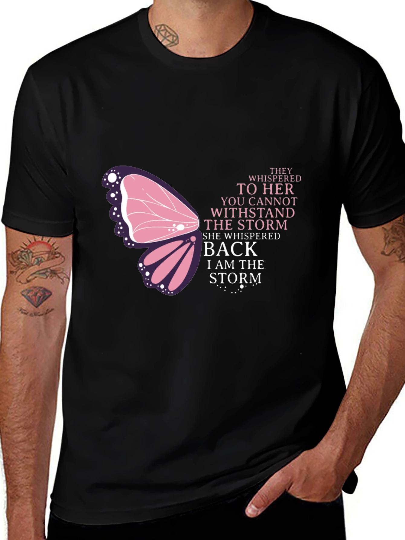 Variant 7 of Inspirational Butterfly Graphic Tee - I Am The Storm T-Shirt