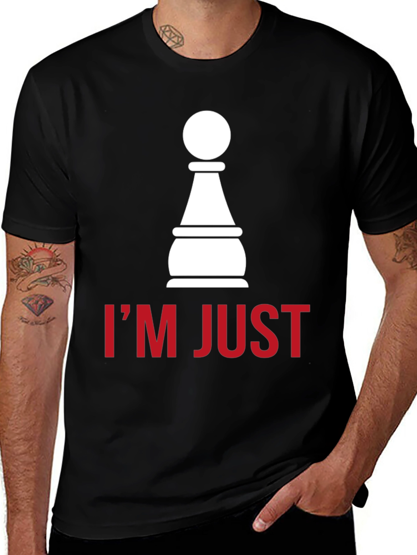 Black Chess Pawn T-Shirt - I'm Just a Pawn main image