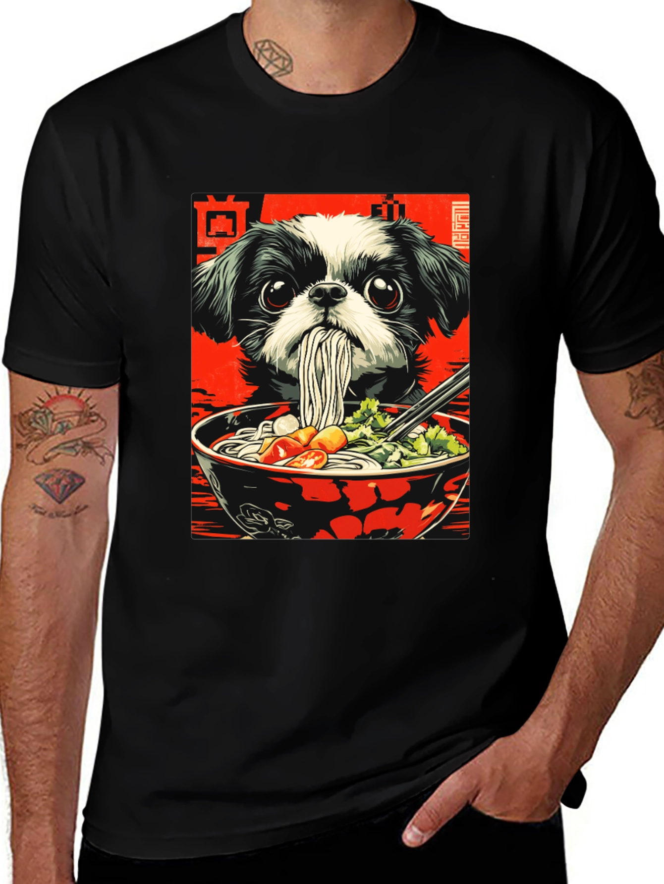 Variant 17 of Dog Ramen Graphic Tee - Unique Anime Style Shirt