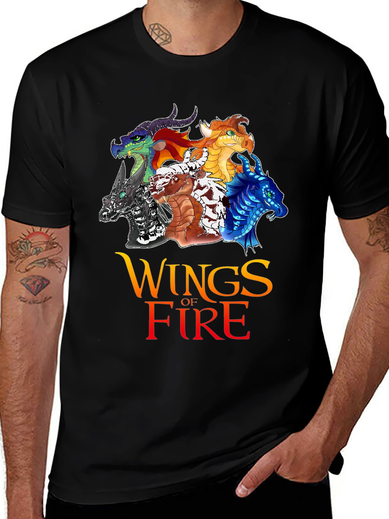 Black Wings of Fire Graphic T-Shirt main image