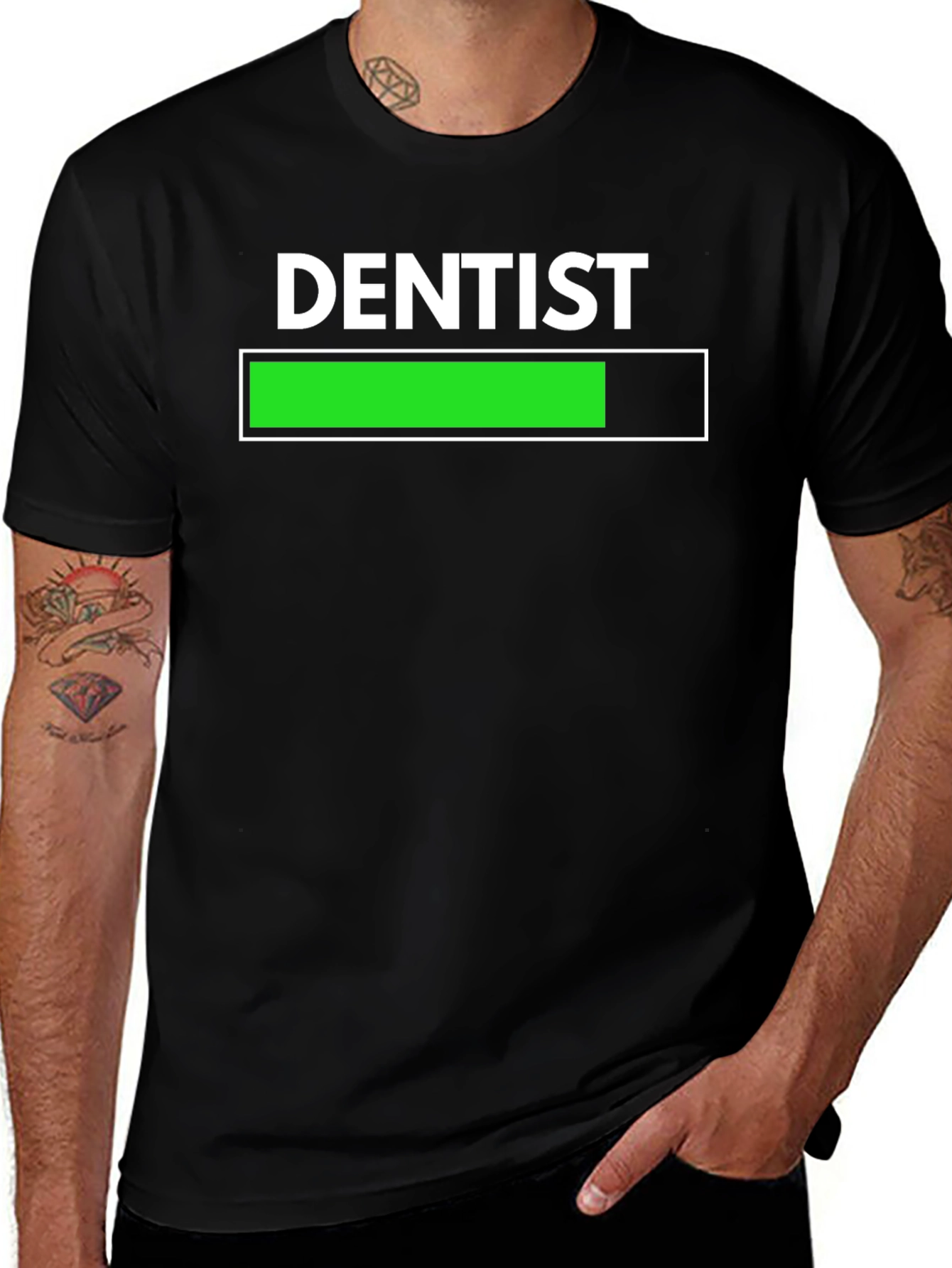 Variant 11 of Dentist Loading Funny Graphic Tee - Black