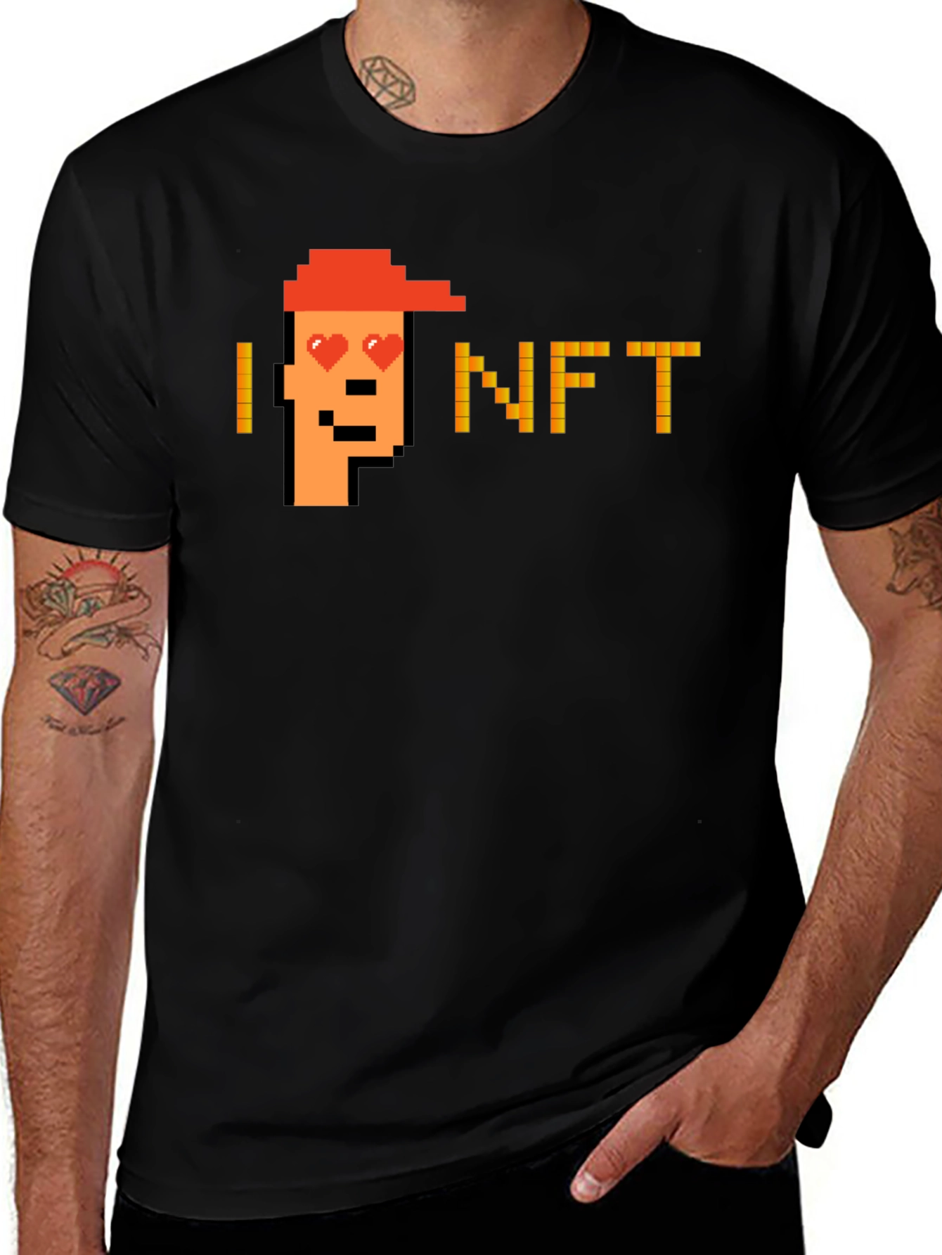 Variant 12 of I Heart NFT Pixel Art T-Shirt - Crypto Love Tee