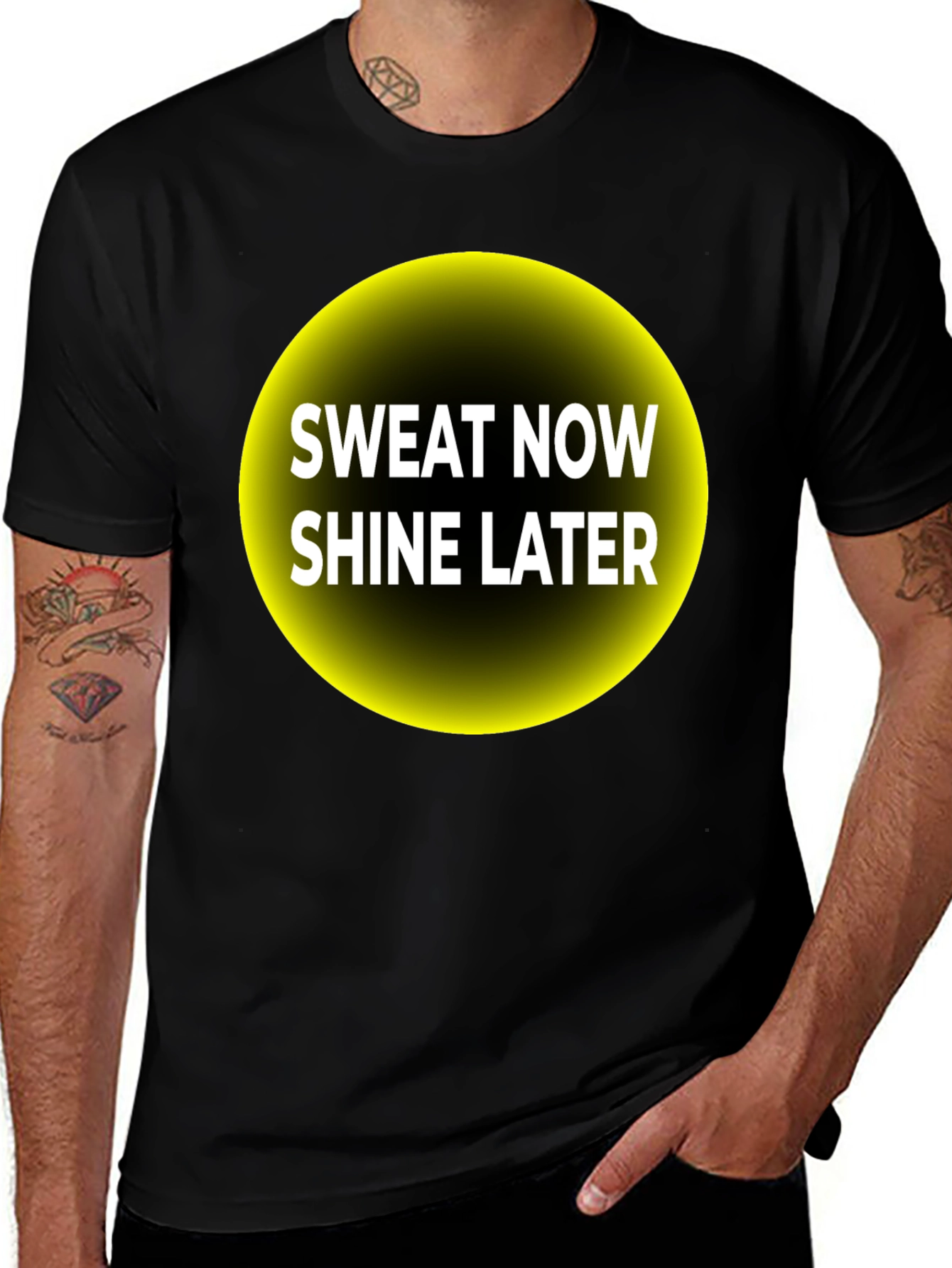Variant 12 of Sweat Now Shine Later Graphic Tee - Black T-Shirt