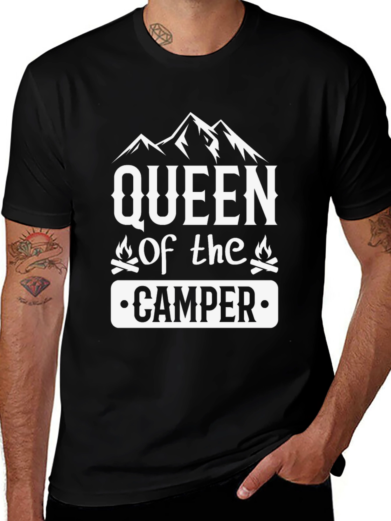 Queen of the Camper Black T-Shirt