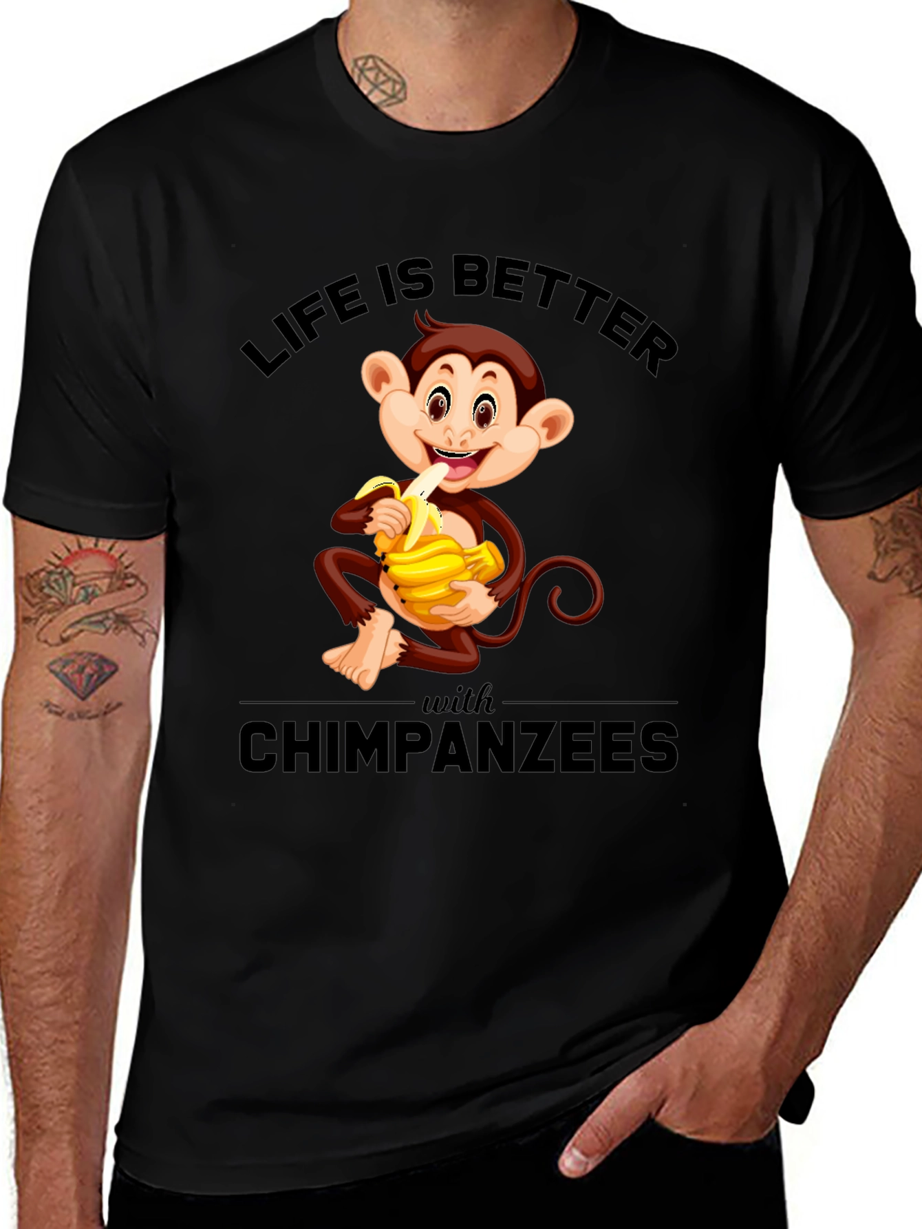 Variant 6 of Funny Chimpanzee T-Shirt - Life is Better with Monkeys!