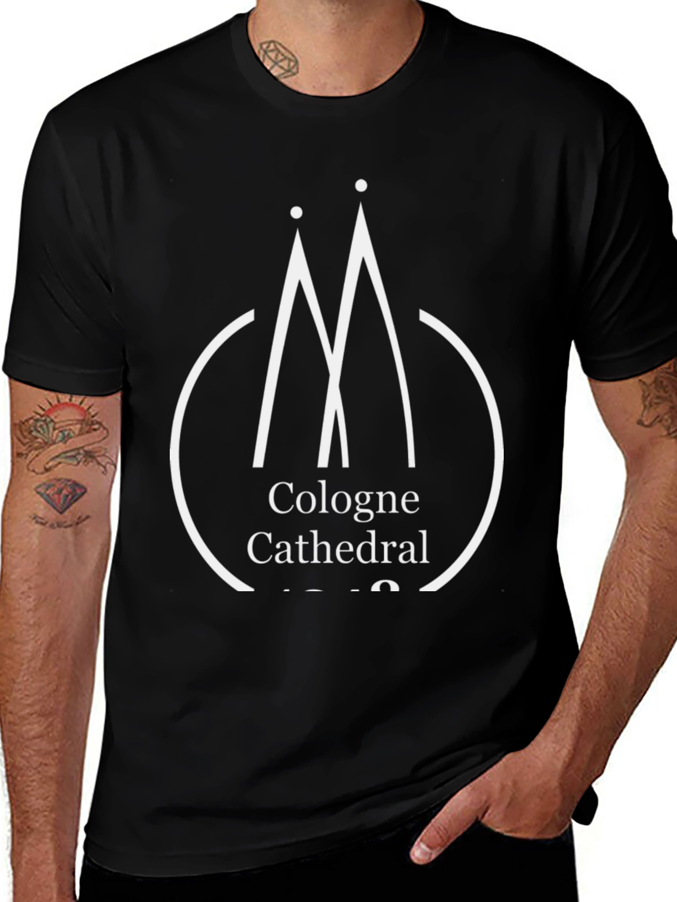 Cologne Cathedral Graphic T-Shirt - Black