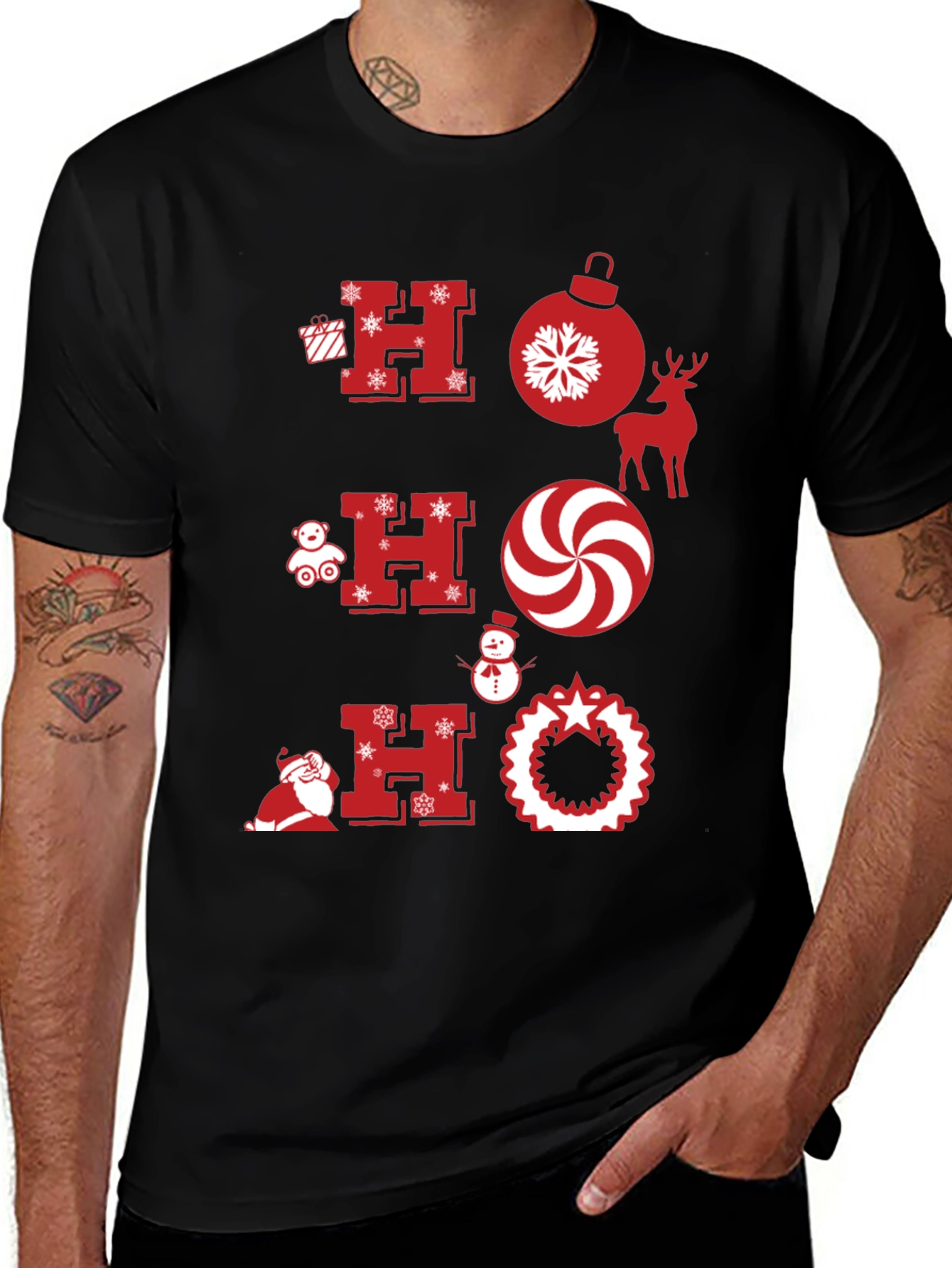 Festive "Ho Ho Ho" Christmas Graphic Tee