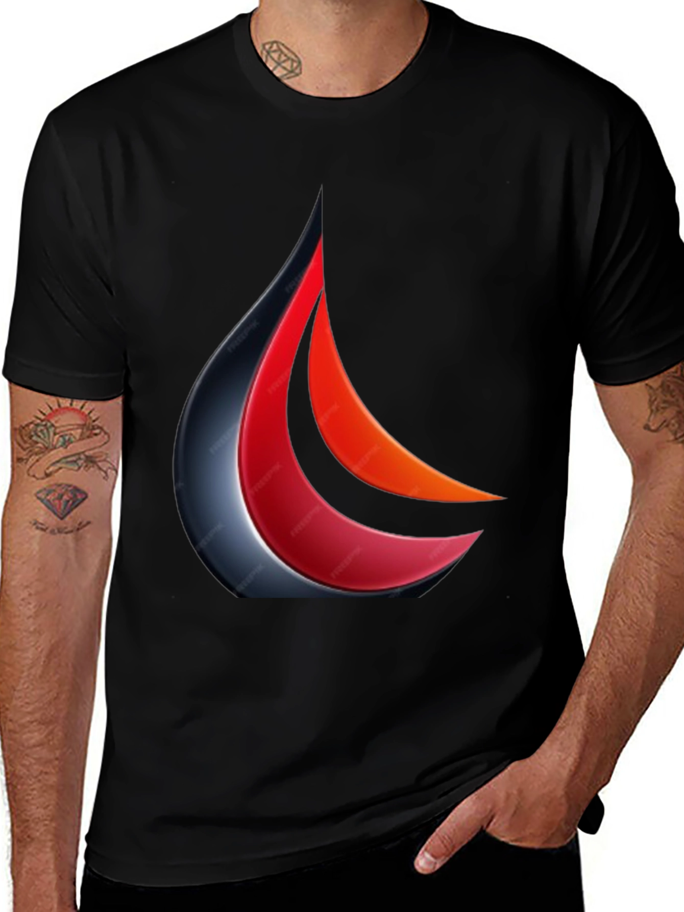 Variant 29 of Abstract Flame Graphic T-Shirt - Stylish Men's Tee