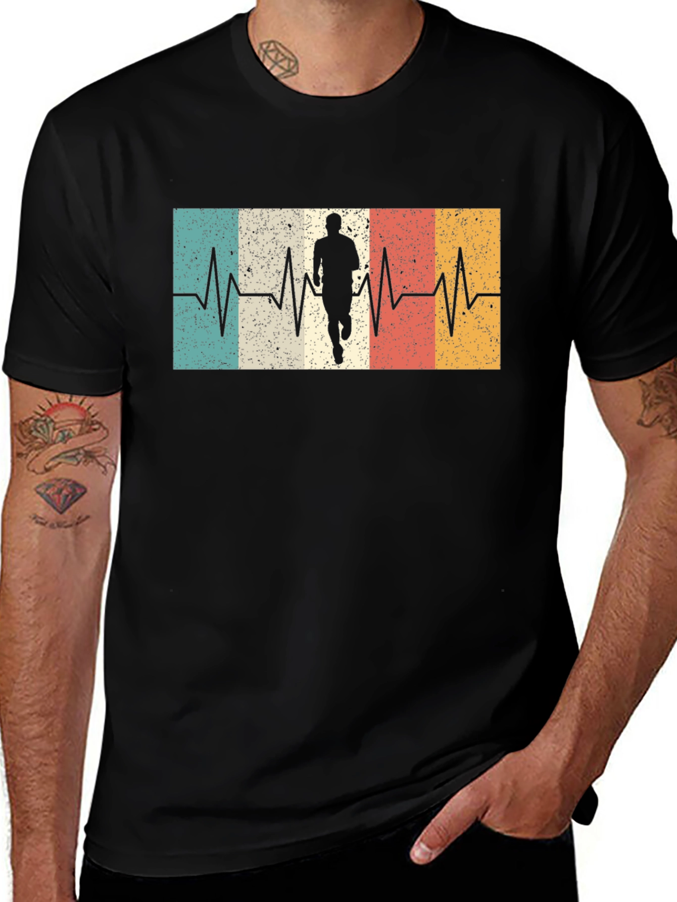 Variant 7 of Retro Runner Heartbeat T-Shirt