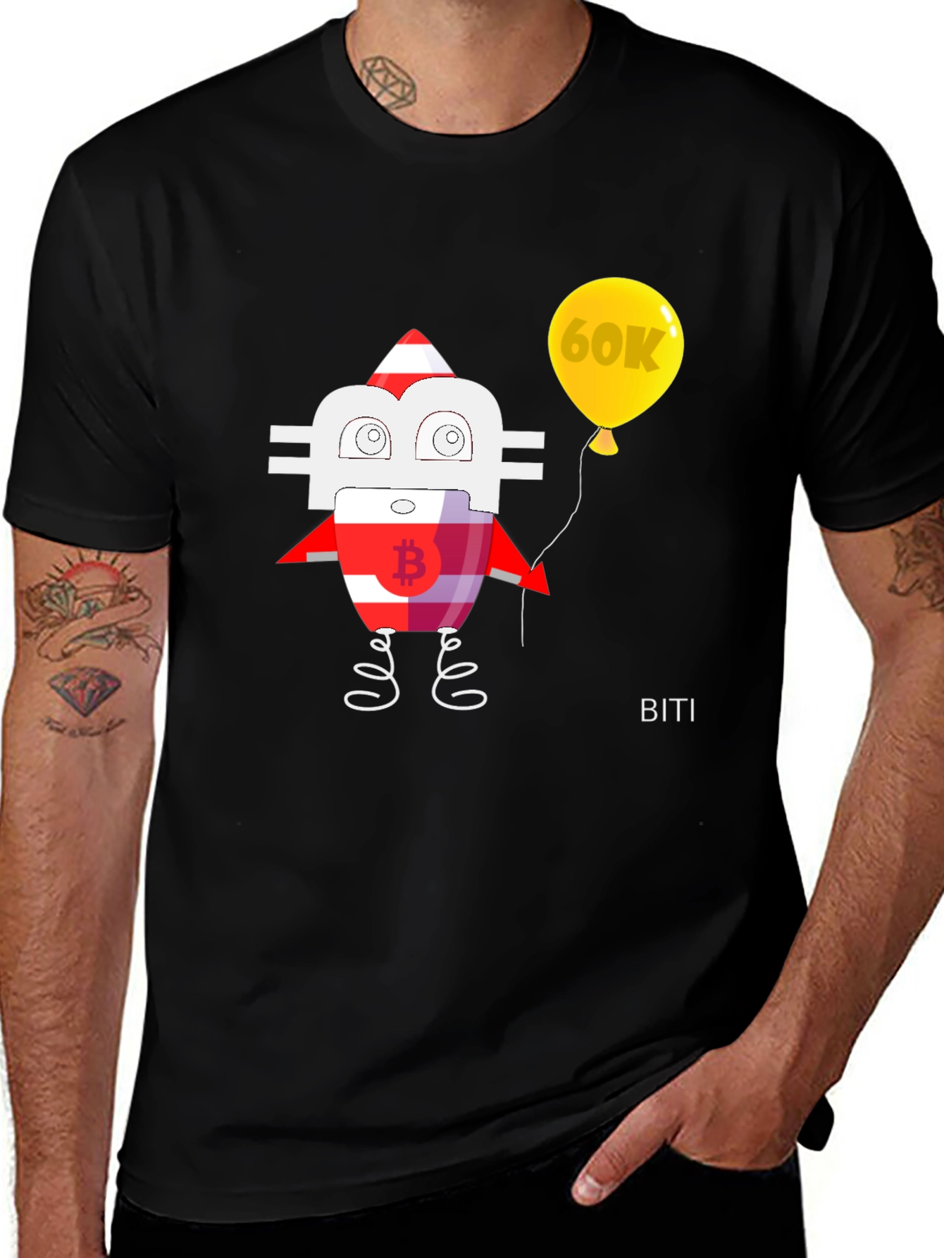 Variant 2 of Bitcoin Robot Graphic Tee - Crypto Fashion