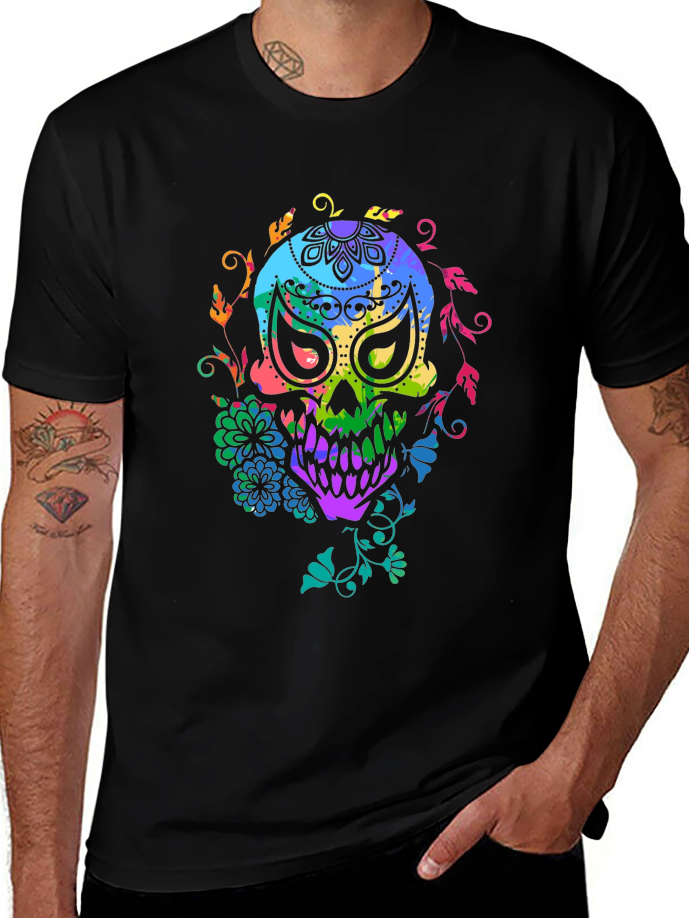 Variant 6 of Colorful Sugar Skull T-Shirt