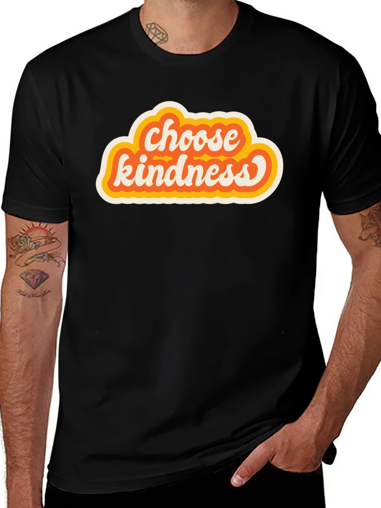 Variant 17 of Choose Kindness Retro Graphic Tee - Black