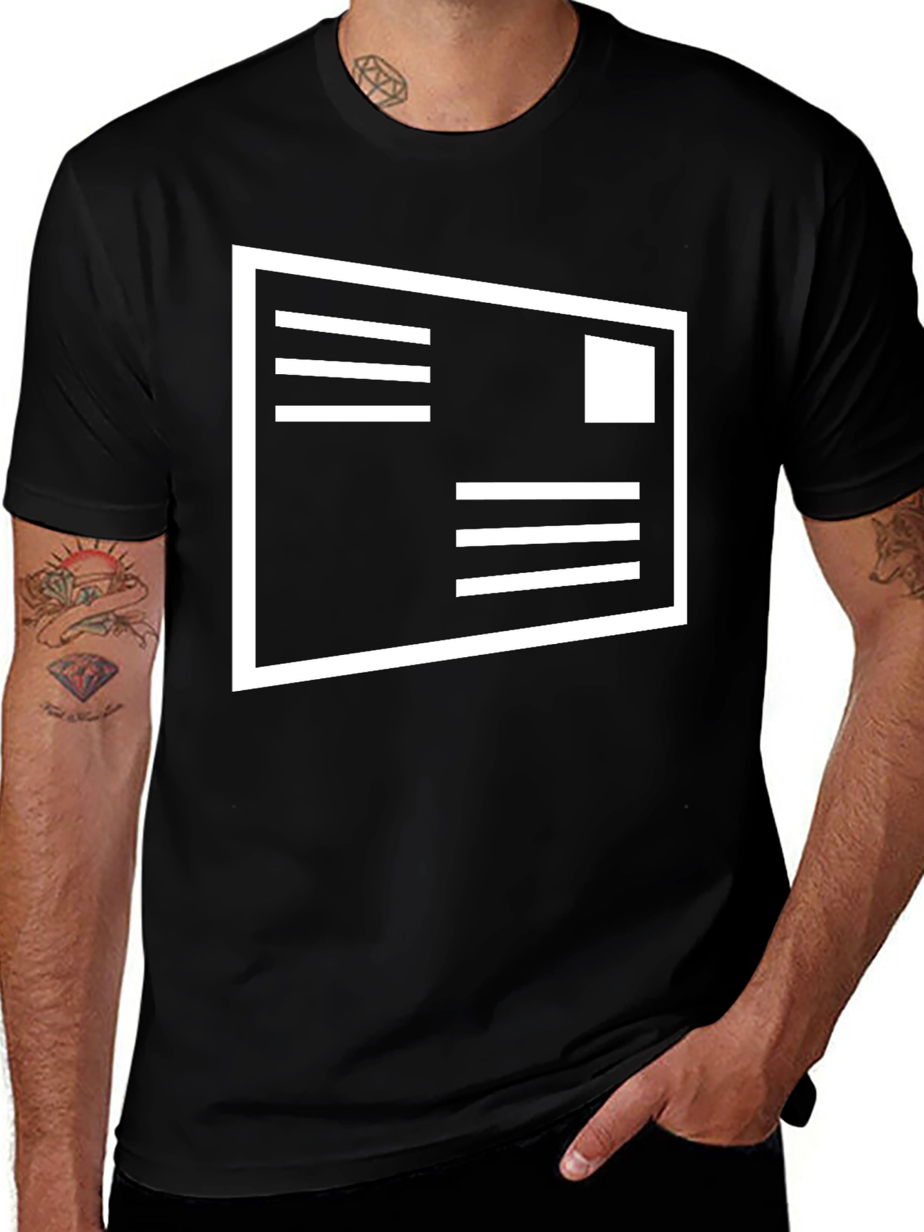 Variant 12 of Abstract Graphic Print Black T-Shirt