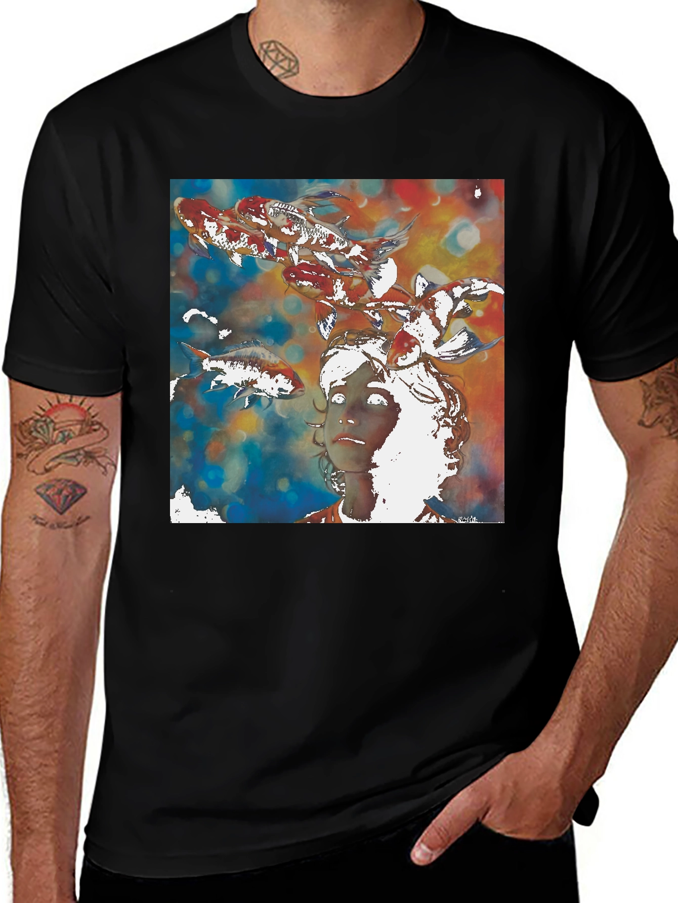 Variant 25 of Koi Fish Graphic Tee - Unique Artistic Design