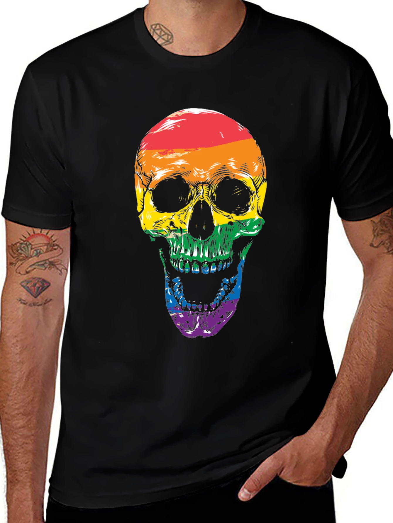 Variant 21 of Rainbow Skull Graphic Tee - LGBTQ Pride Shirt