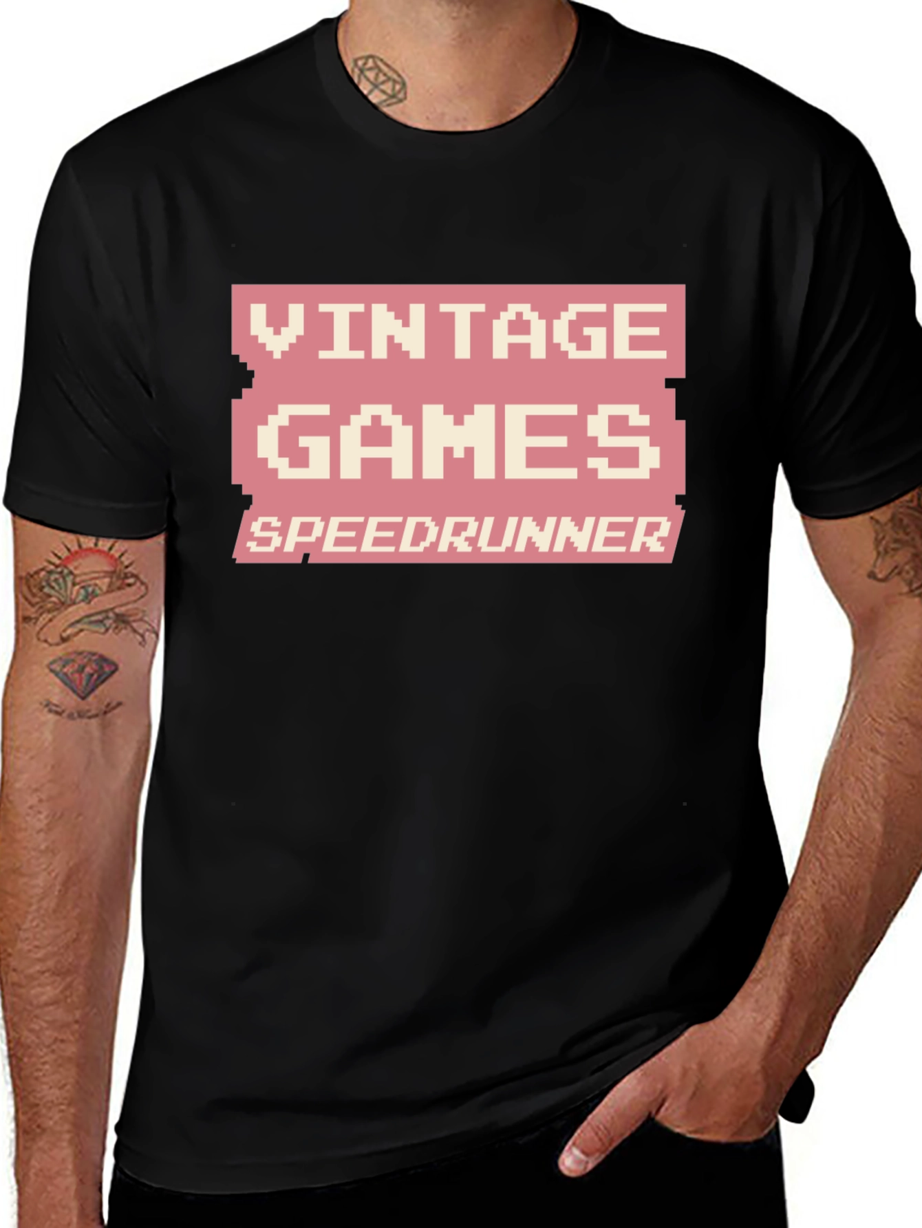 Vintage Games Speedrunner Black T-Shirt