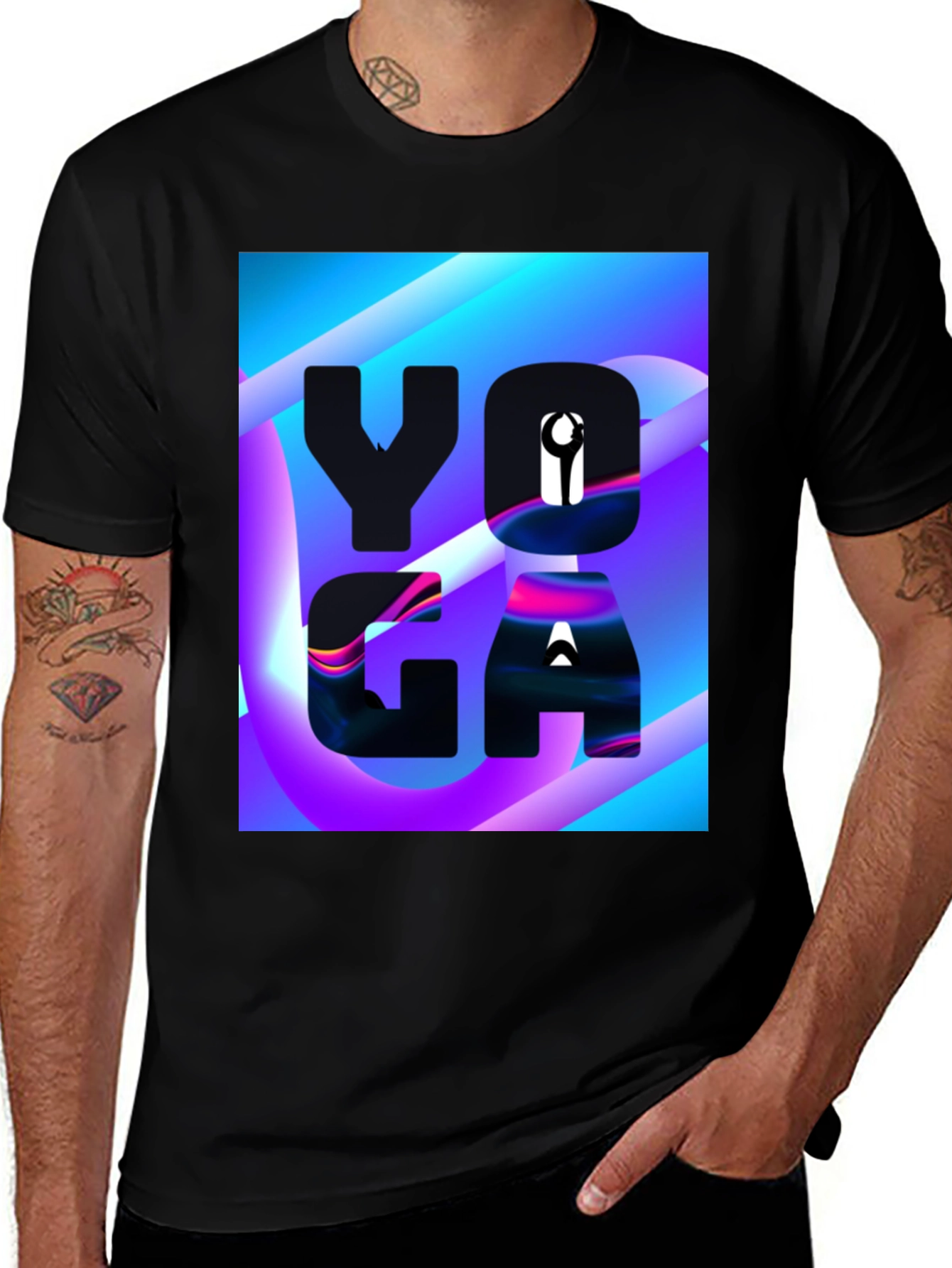 Variant 18 of Yoga Graphic Black T-Shirt