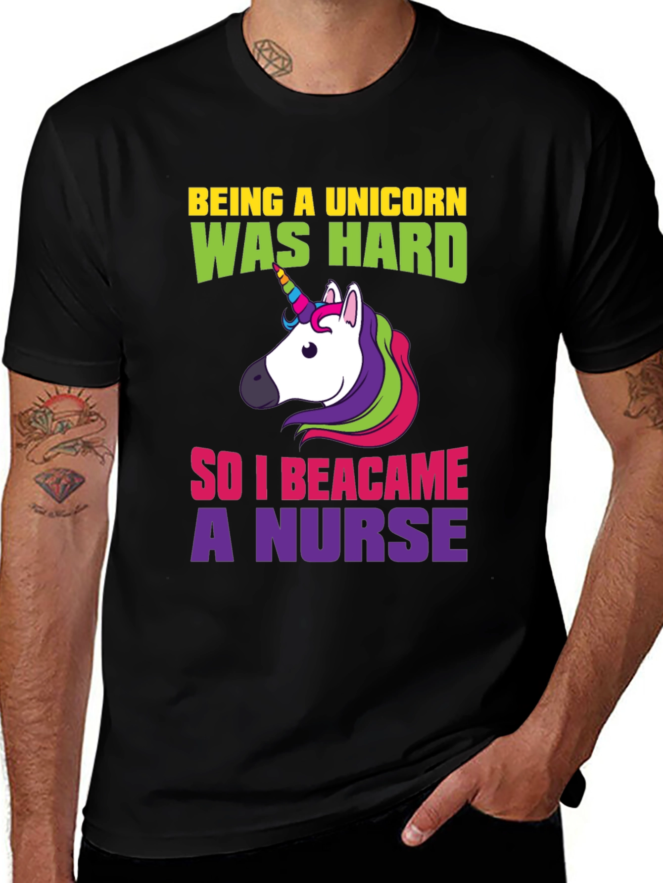 Variant 17 of Unicorn Nurse T-Shirt - Funny Graphic Tee