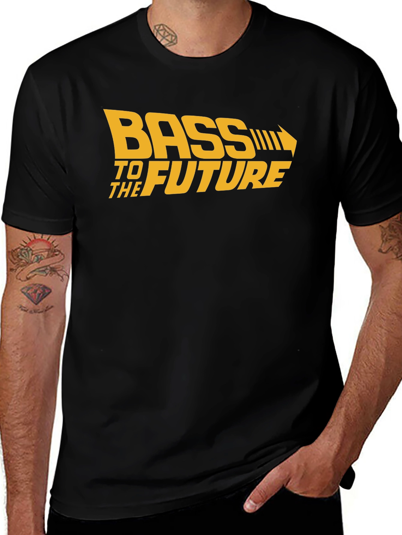 Variant 5 of Bass to the Future Graphic Tee - Classic Rock Inspired