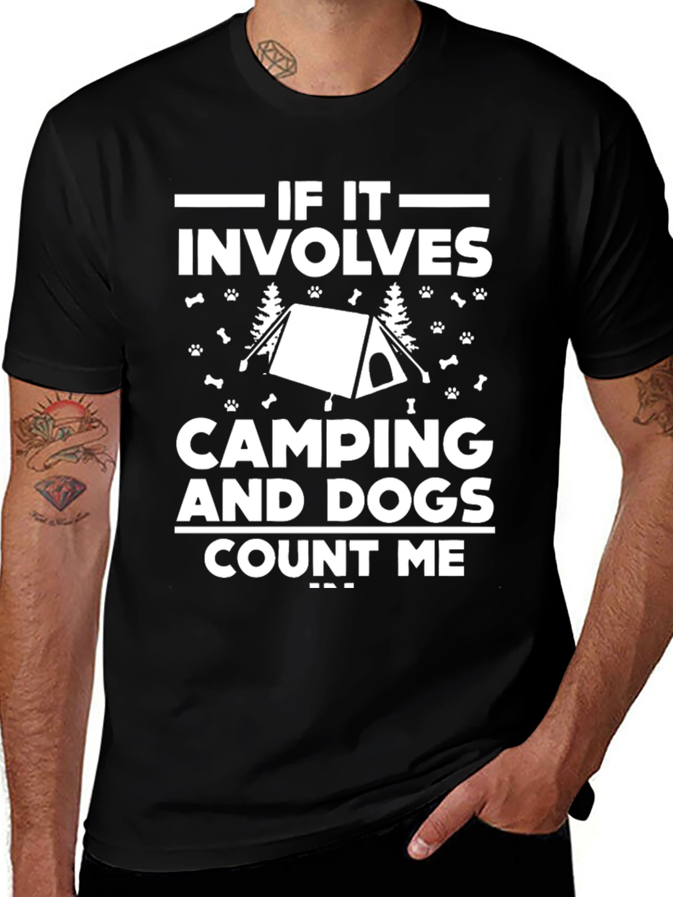 Variant 17 of Camping & Dogs T-Shirt: Count Me In!