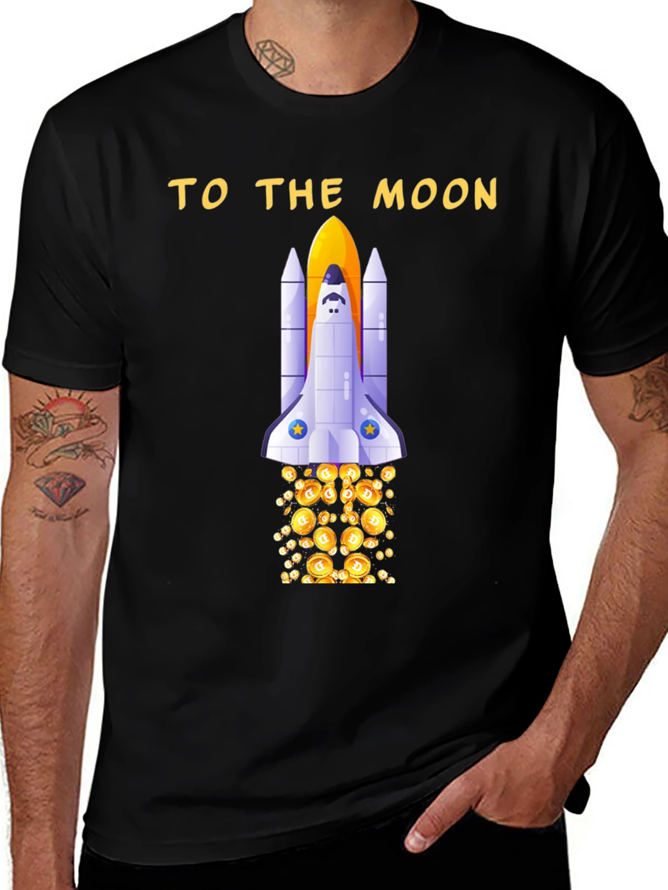 Variant 11 of To The Moon Rocket Dogecoin T-Shirt