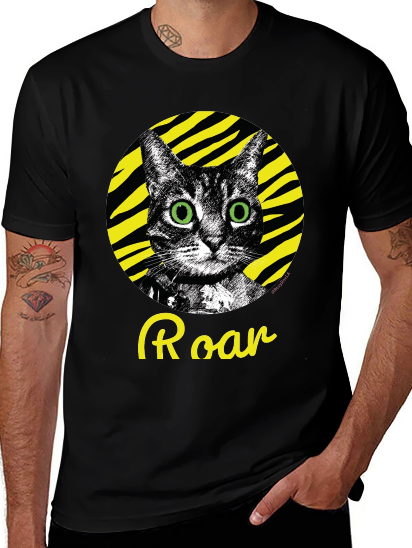 Variant 7 of Roar! Cat Graphic Tee - Black