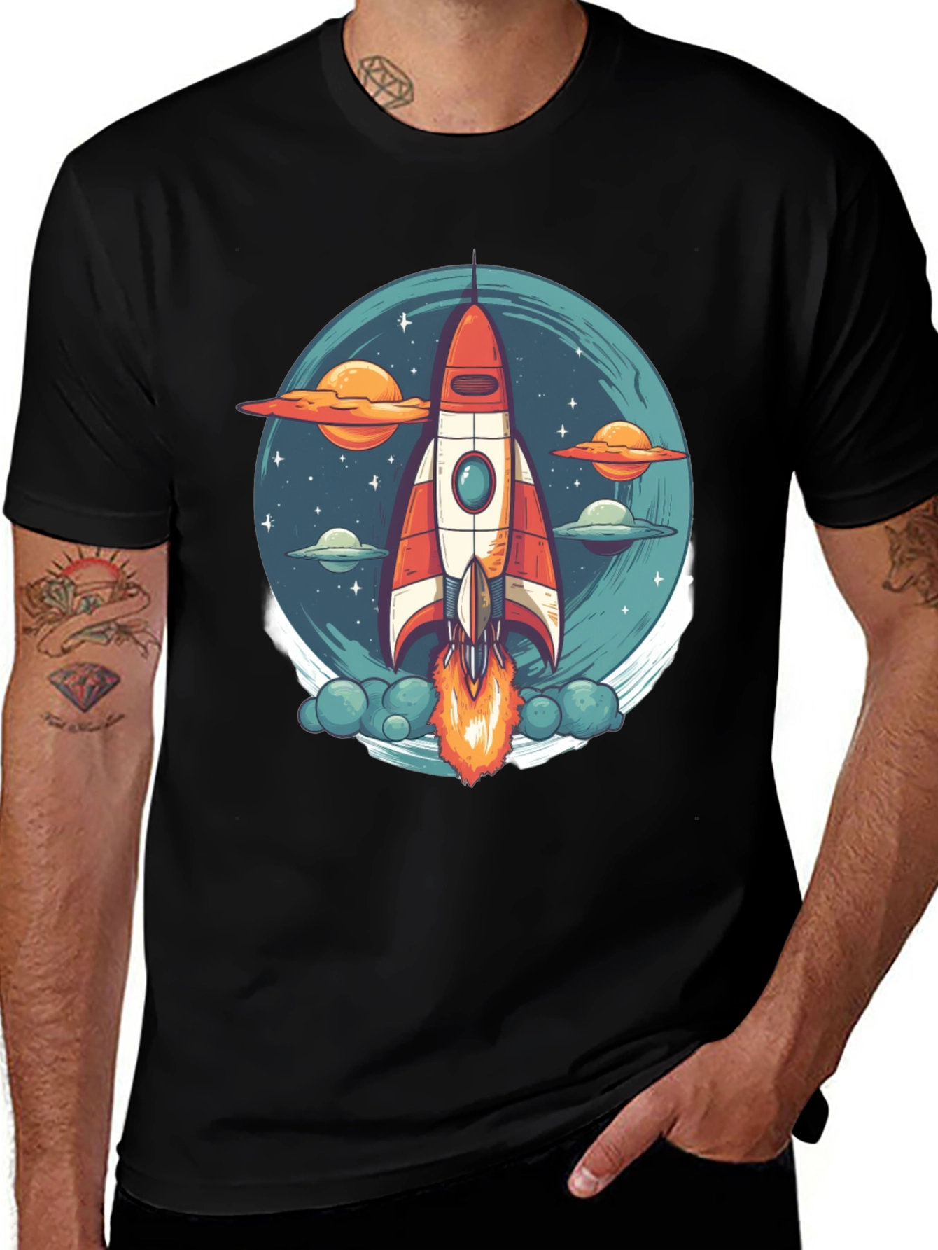 Variant 8 of Rocket Launch Graphic T-Shirt - Space Adventure Tee