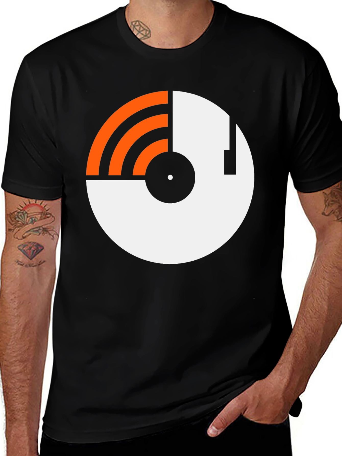 Variant 26 of Abstract Graphic Tee - Black Cotton Blend