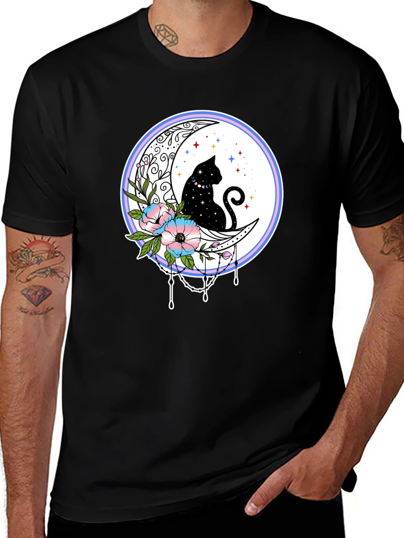 Variant 20 of Celestial Cat Moon T-Shirt